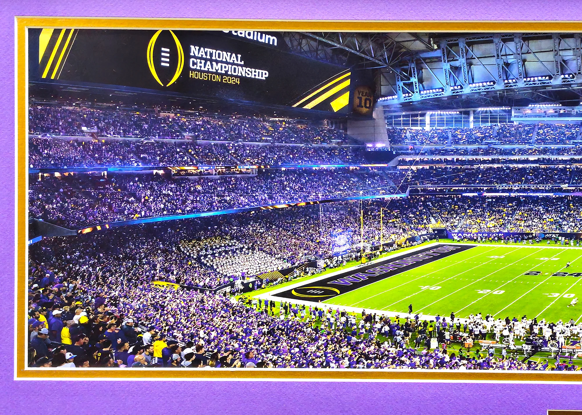 Unsigned Framed 12x36 Panoramic Photo Washington Huskies 2024 National Championship Game Stock #235669 - Image 3