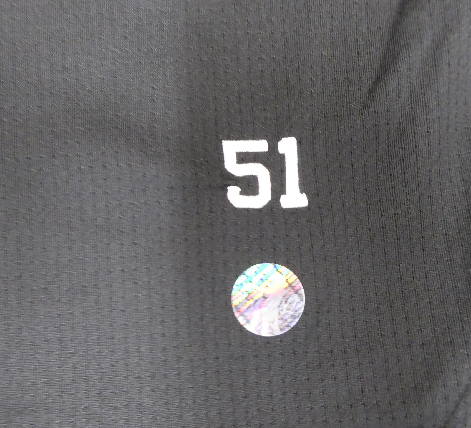 Unsigned Ichiro Suzuki Seattle Mariners Black Short Sleeve Game Used Asics Under Shirt IS Holo Stock #179834 - Image 3