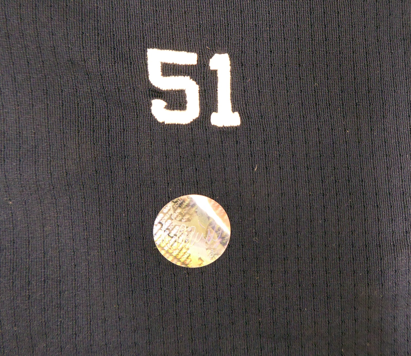 Unsigned Ichiro Suzuki Seattle Mariners Navy Short Sleeve Game Used Asics Under Shirt IS Holo Stock #175770 - Image 3