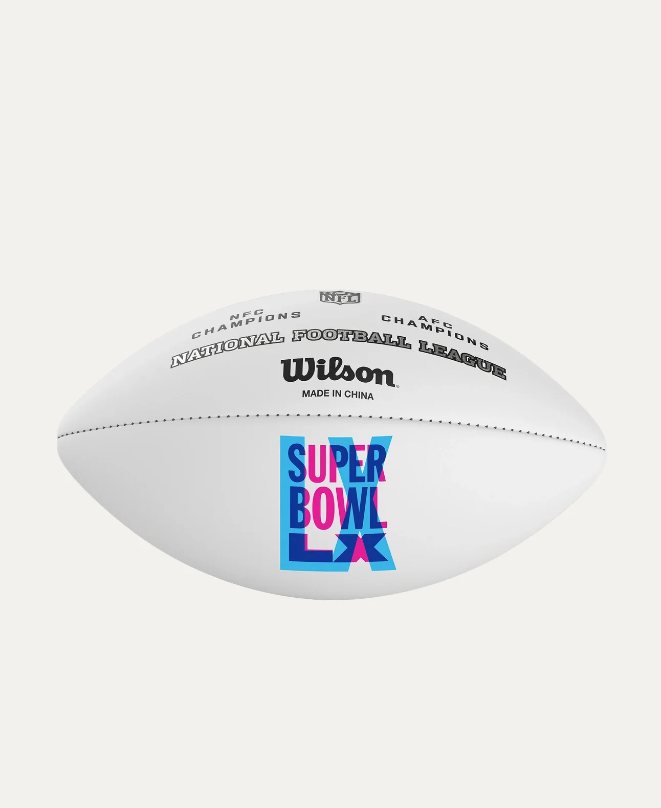 Unsigned Official NFL Super Bowl LX White Logo Football Stock #260041 - Image 2