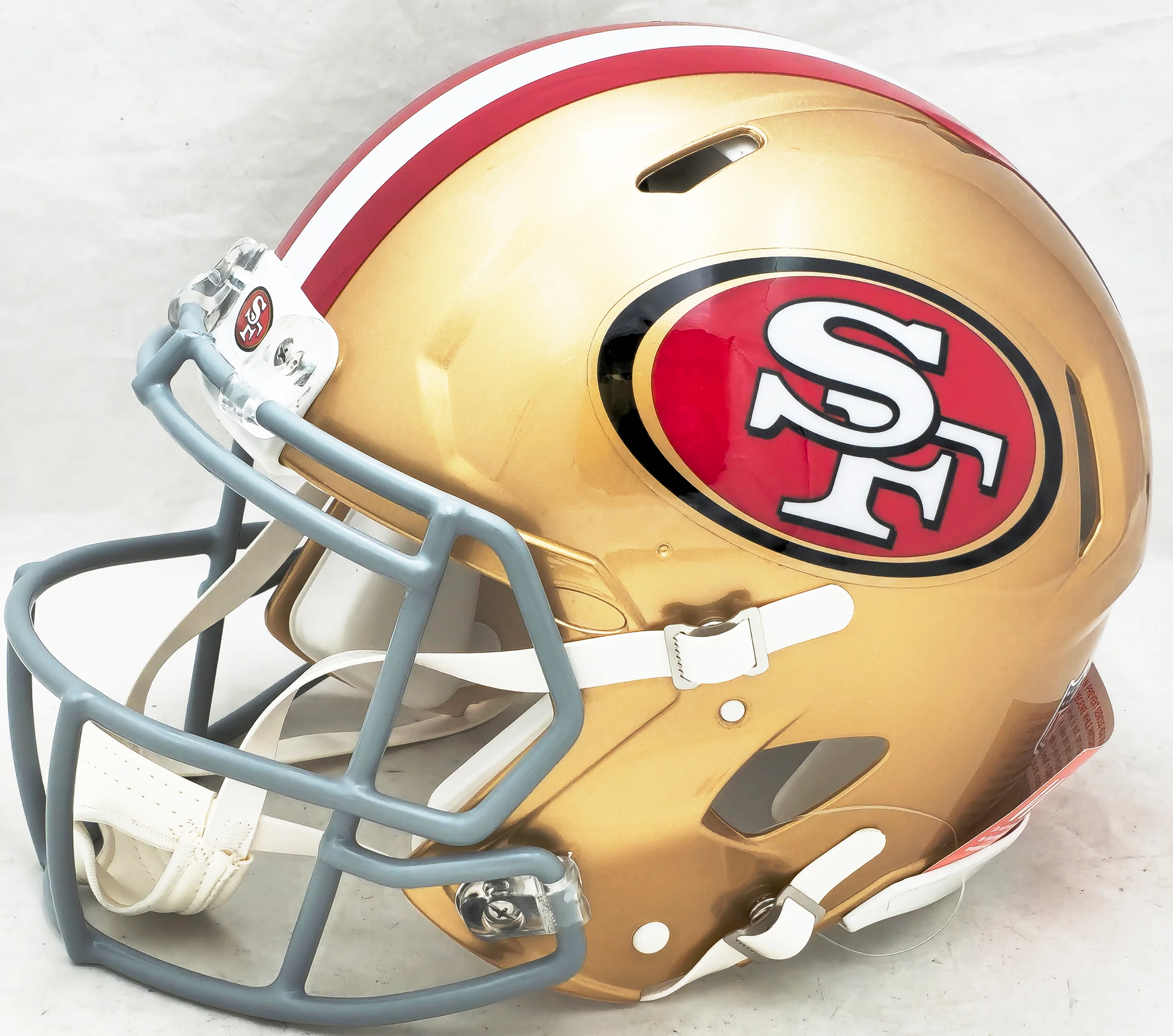 Unsigned San Francisco 49ers Gold Full Size Authentic Speed Helmet Stock #224199 - Image 4