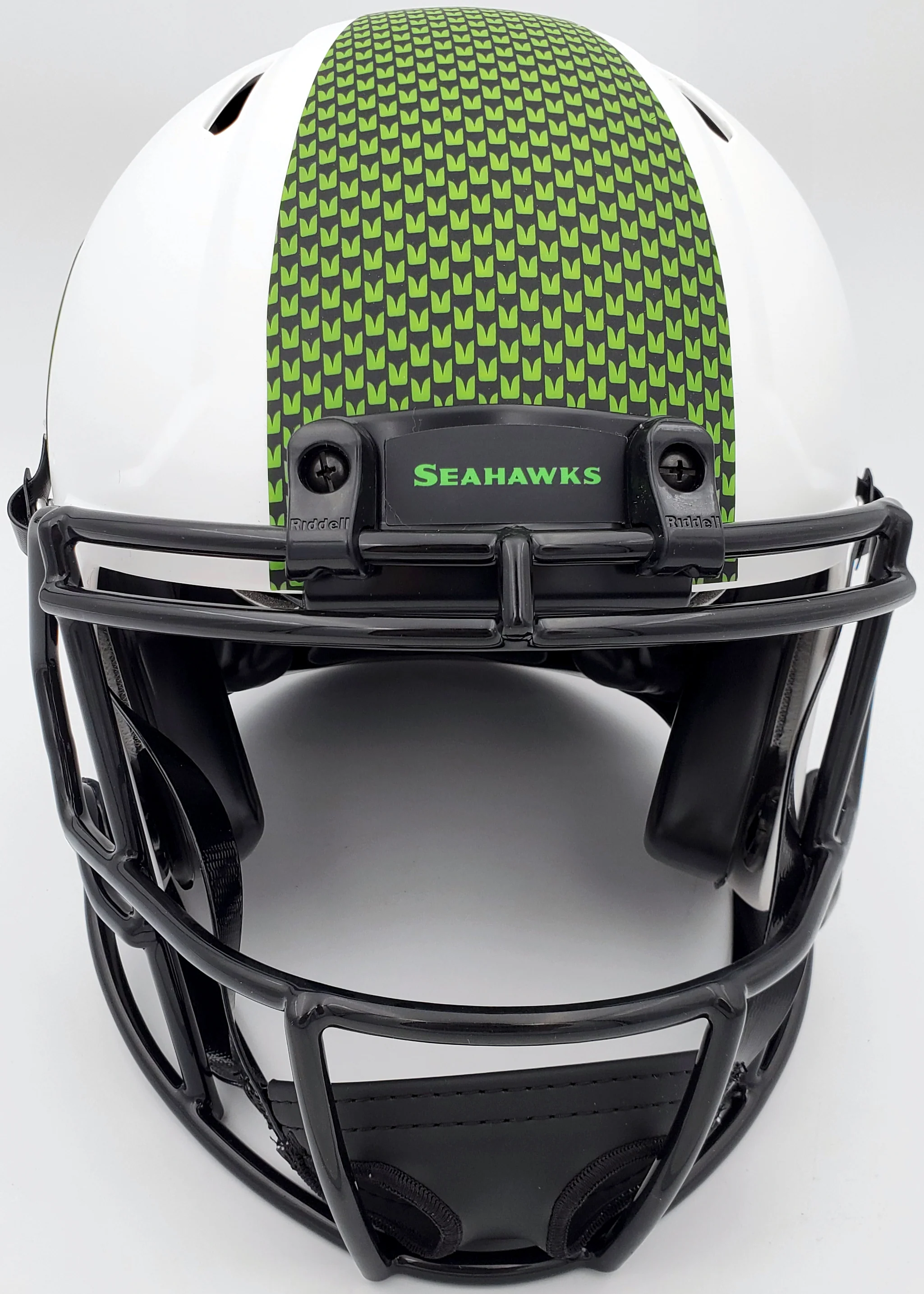 Unsigned Seattle Seahawks Lunar Eclipse White Authentic Speed Full Size Helmet Stock #192173 - Image 3