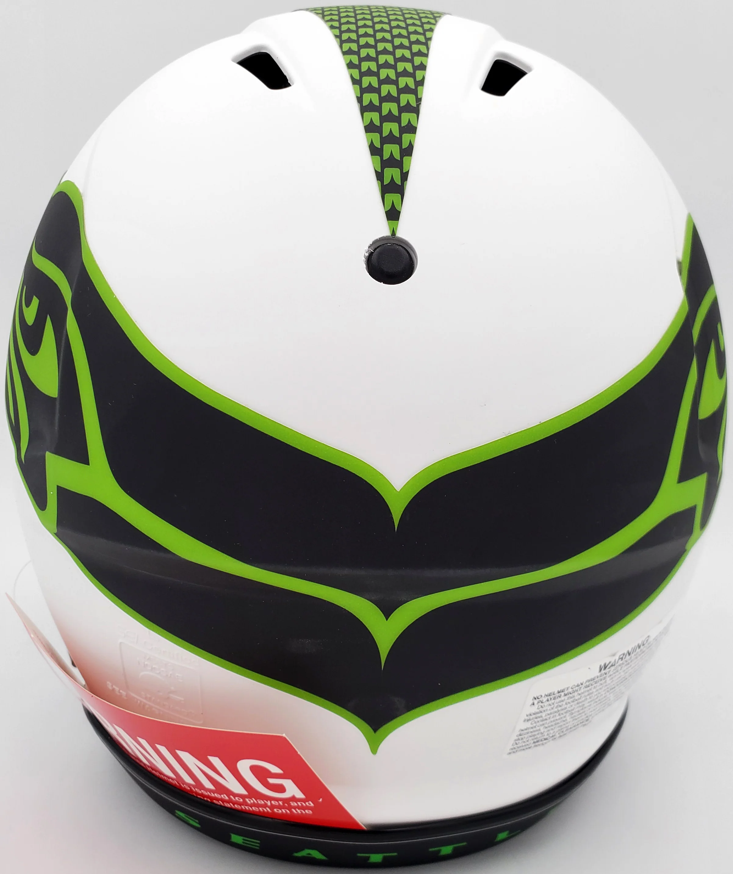 Unsigned Seattle Seahawks Lunar Eclipse White Authentic Speed Full Size Helmet Stock #192173 - Image 4
