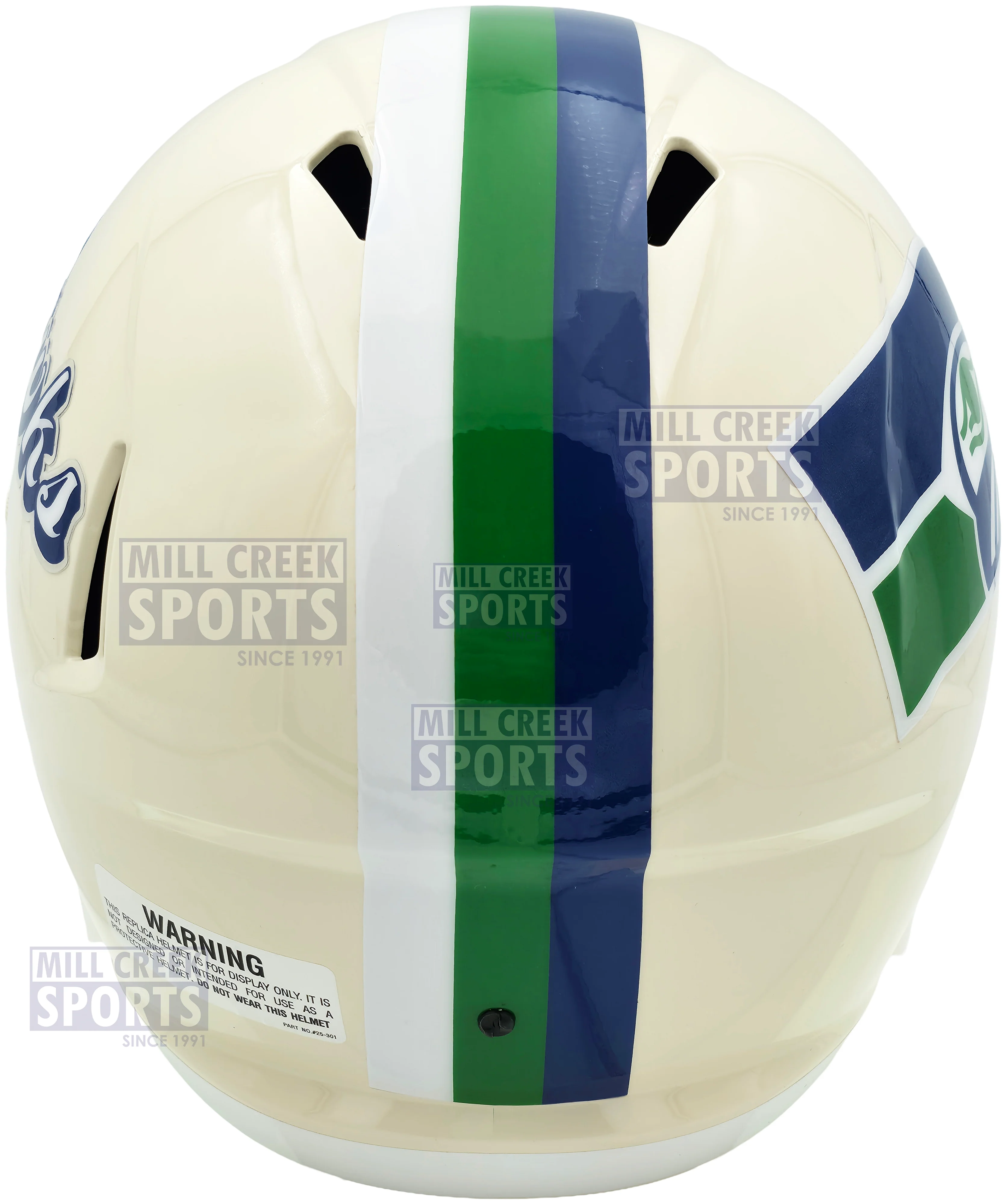 Unsigned Seattle Seahawks Riddell Cream Retro Full Size Speed Replica Helmet Stock #261766 - Image 5