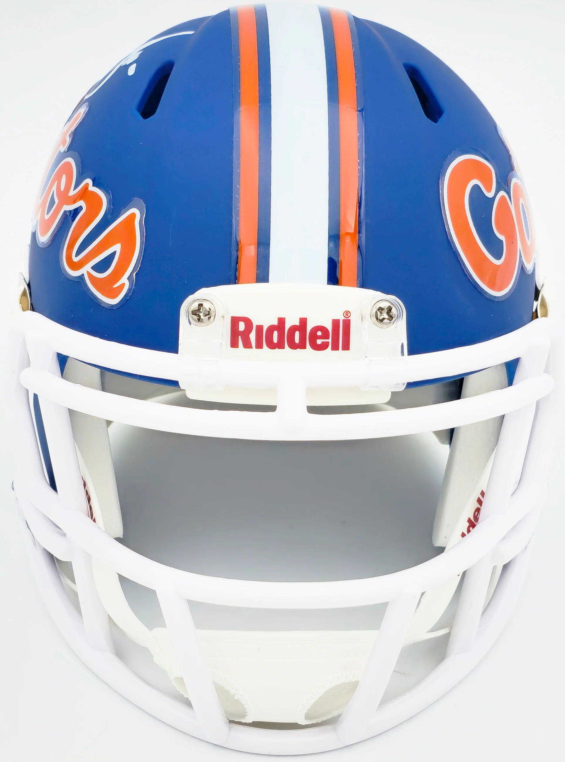 Urban Meyer Autographed Florida Gators Blue Speed Mini Helmet Beckett BAS Witness Stock #230115 - Image 3