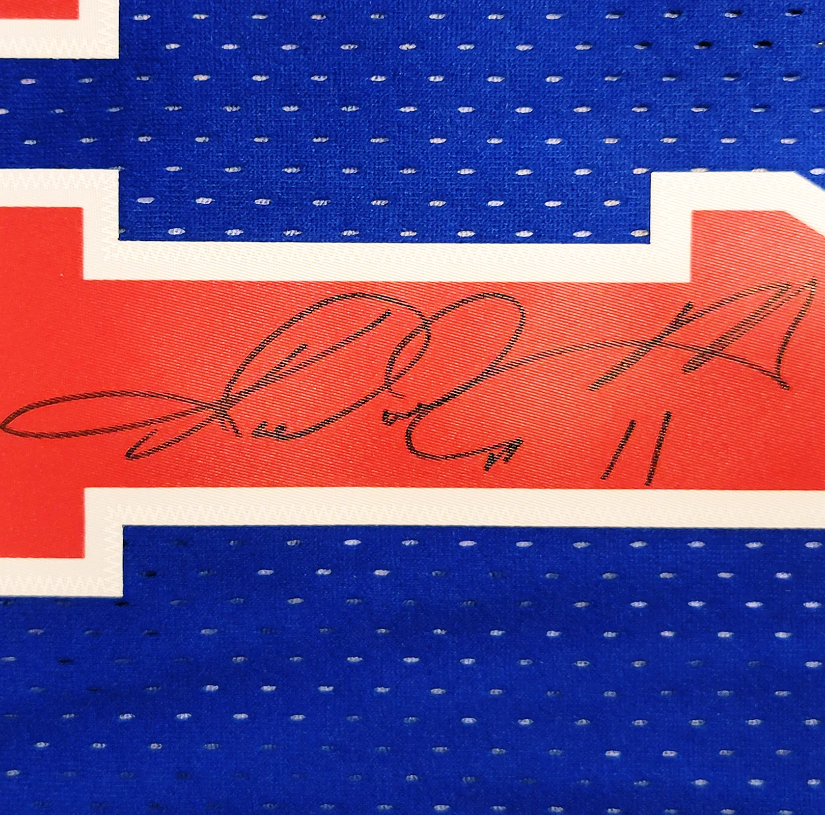 Utah Jazz Karl Malone Autographed Blue Authentic Mitchell & Ness 1992 All Star Game Jersey Size XL Beckett BAS Witness Stock #211879 - Image 4
