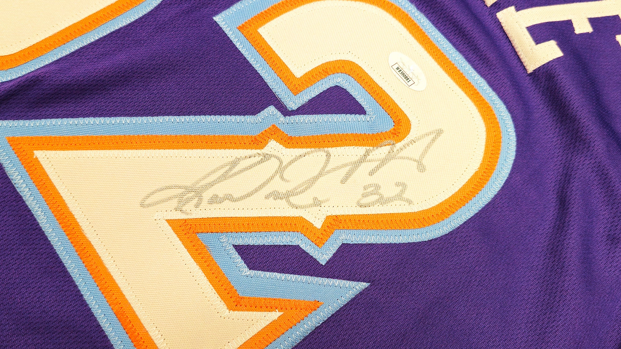 Utah Jazz Karl Malone Autographed Purple Jersey JSA Stock #237069 - Image 3