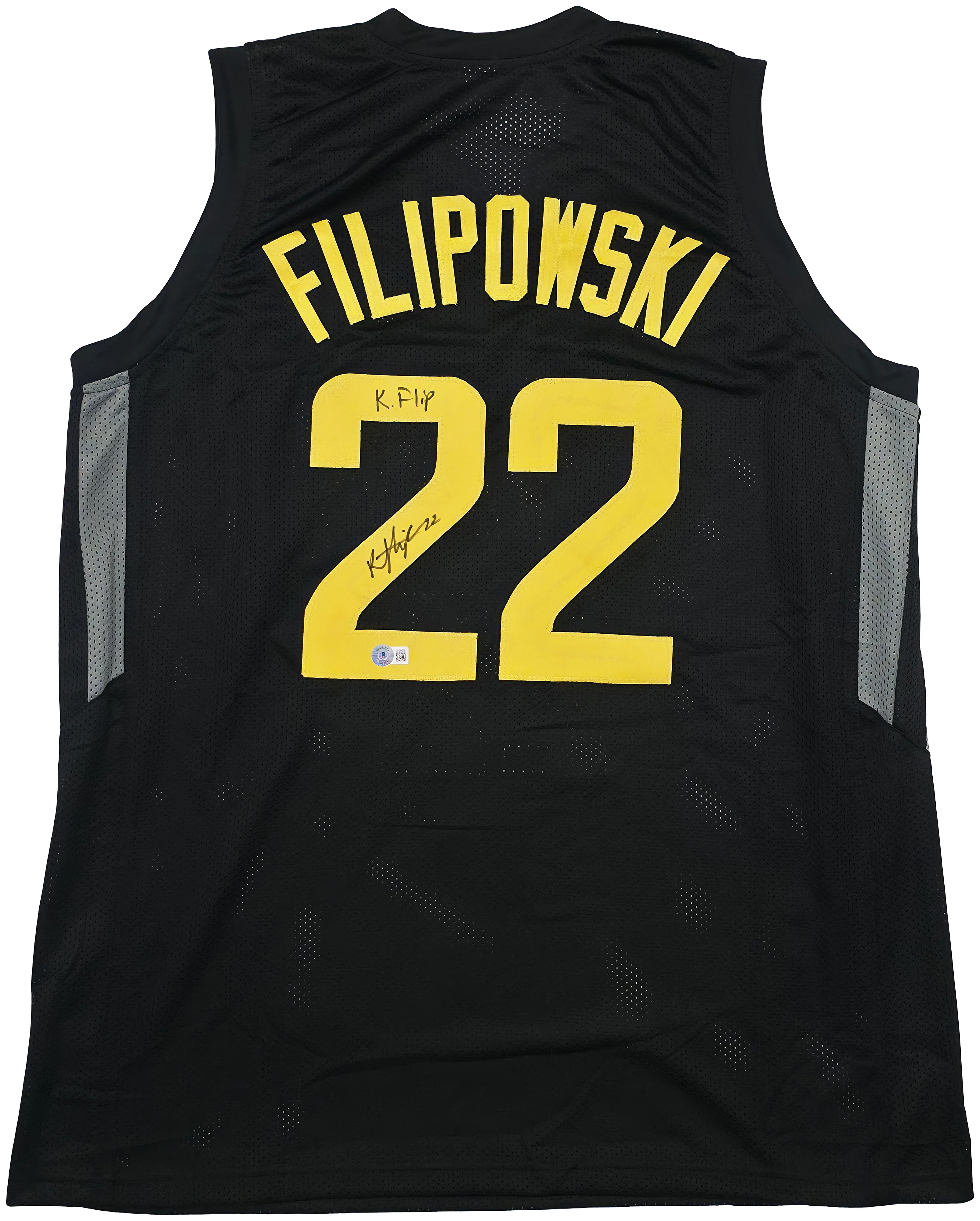 Utah Jazz Kyle Filipowski Autographed Black Jersey "K Flip" Beckett BAS Witness Stock #253281 - Image 2