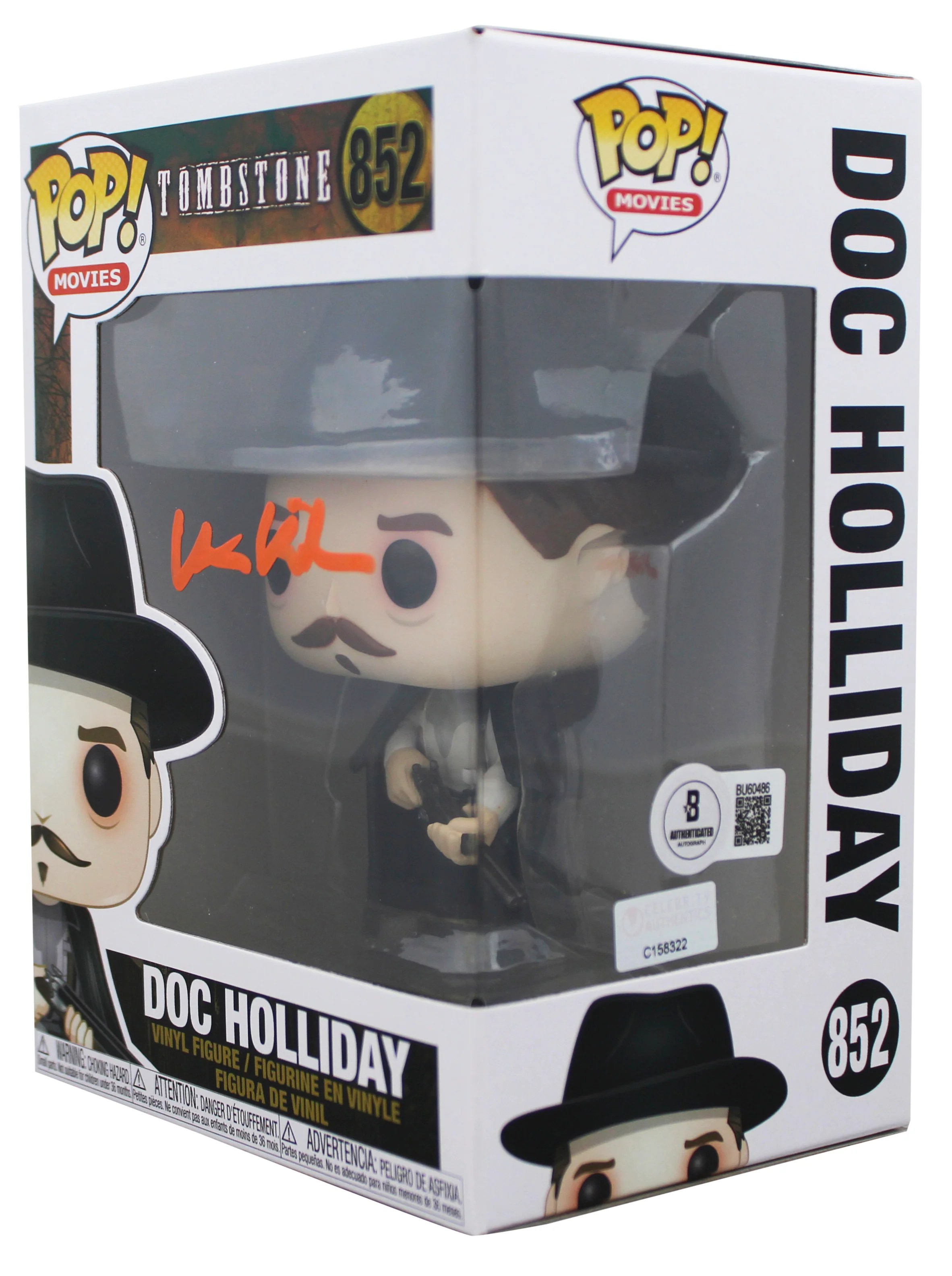 Val Kilmer Tombstone Signed Doc Holliday #852 Funko Pop Figure BAS #BU60486 - Image 3