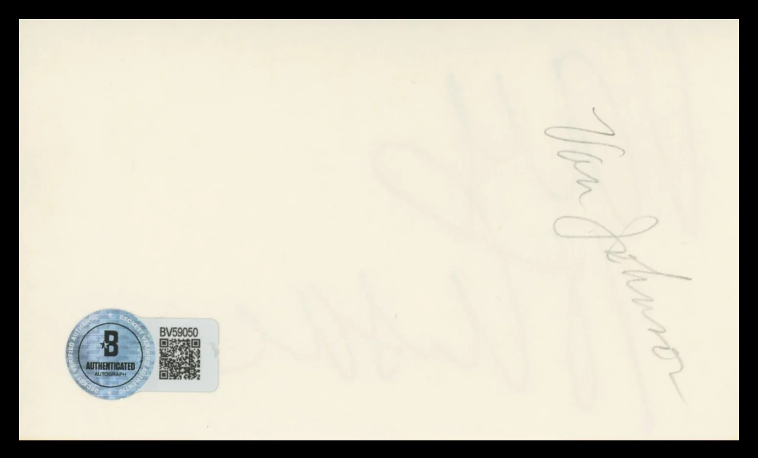 Van Johnson Battleground Authentic Signed 3x5 Index Card BAS #BV59050 - Image 3