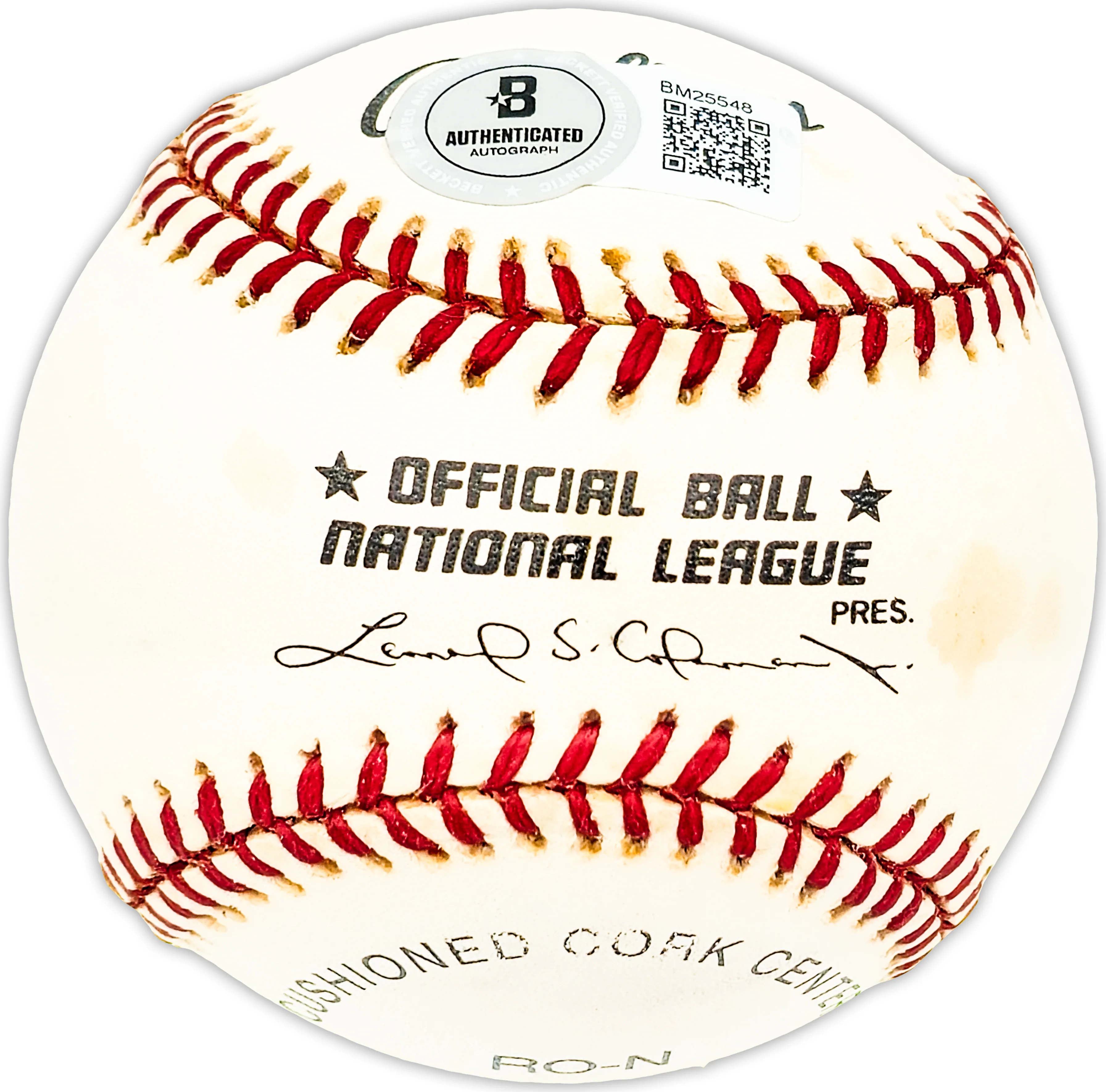 Vern Benson Autographed Official NL Baseball St. Louis Cardinals, New York Yankees Beckett BAS QR #BM25548 - Image 2