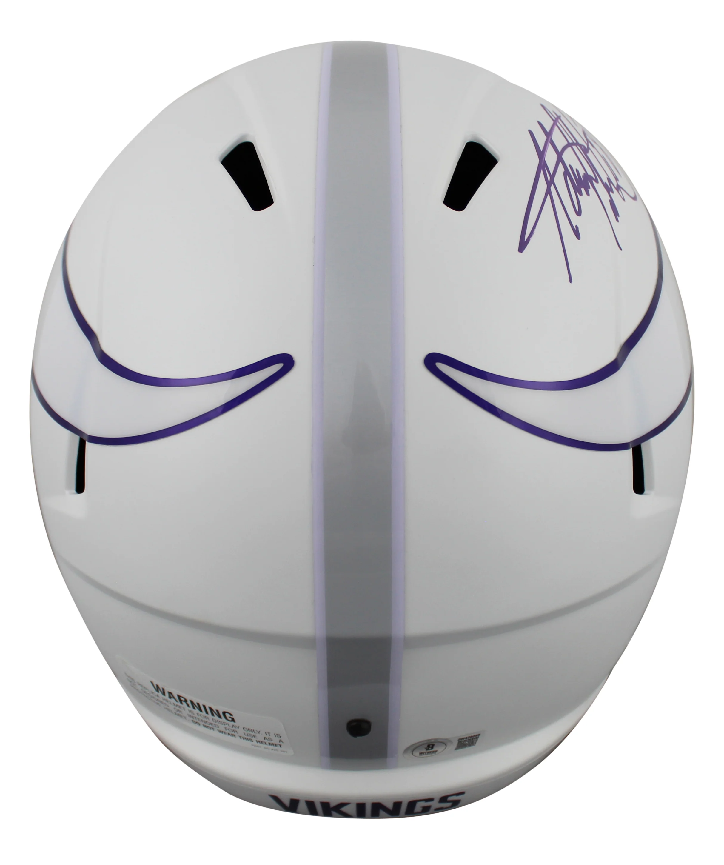 Vikings Adrian Peterson Signed 2024 Alt Full Size Speed Rep Helmet W/ Case BAS W - Image 4