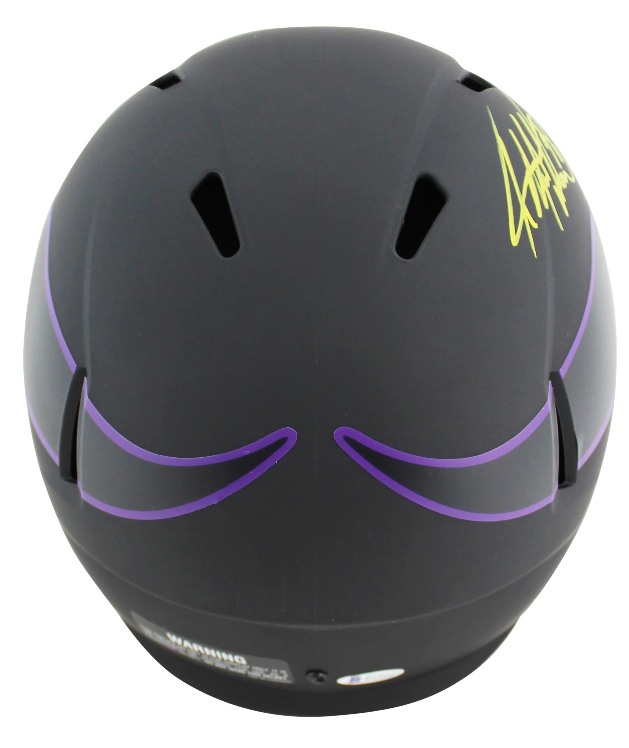 Vikings Adrian Peterson Signed Eclipse Full Size Speed Rep Helmet W/ Case BAS Wt - Image 4