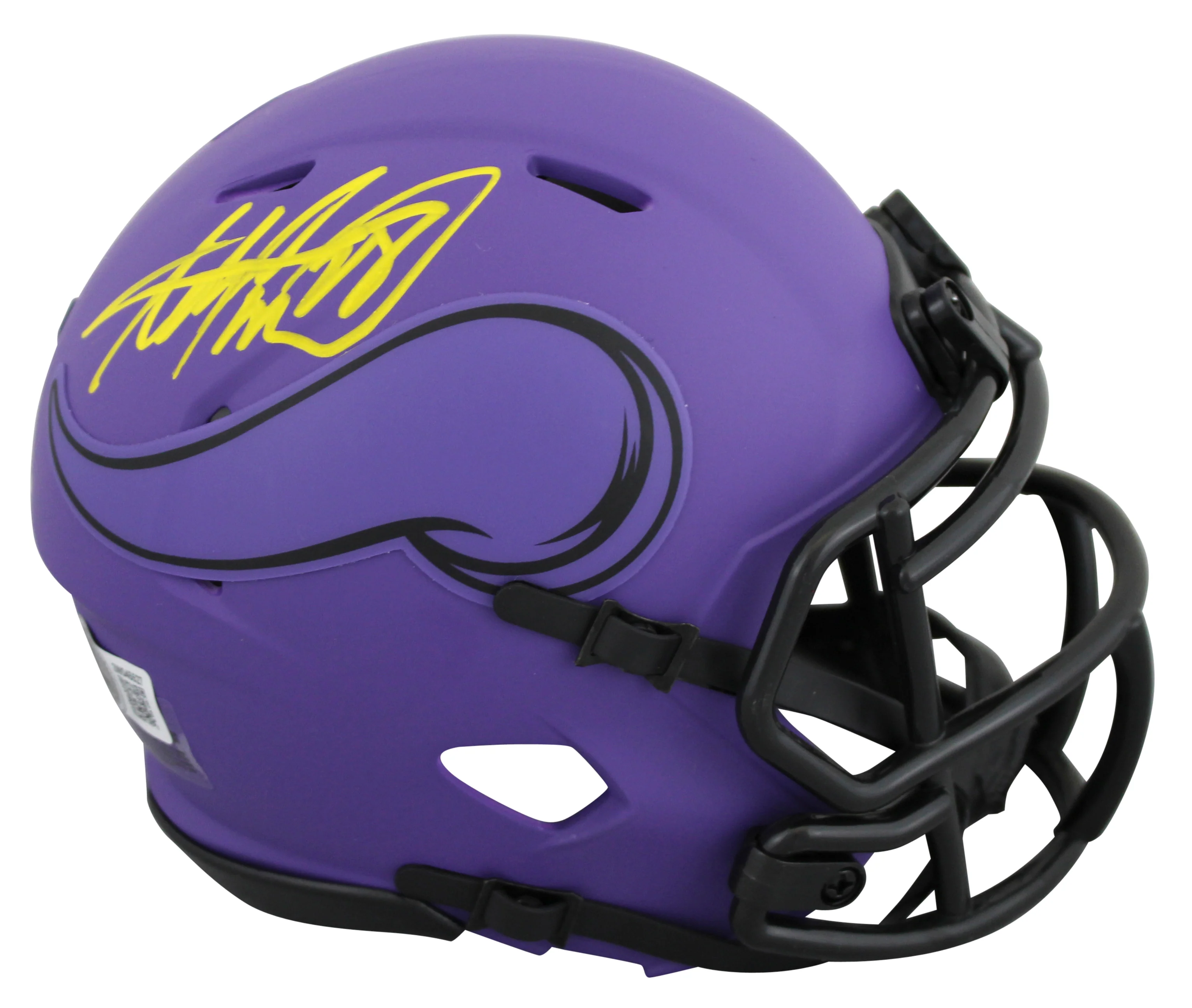Vikings Adrian Peterson Signed Rave Speed Mini Helmet W/ Case BAS Witnessed - Image 3