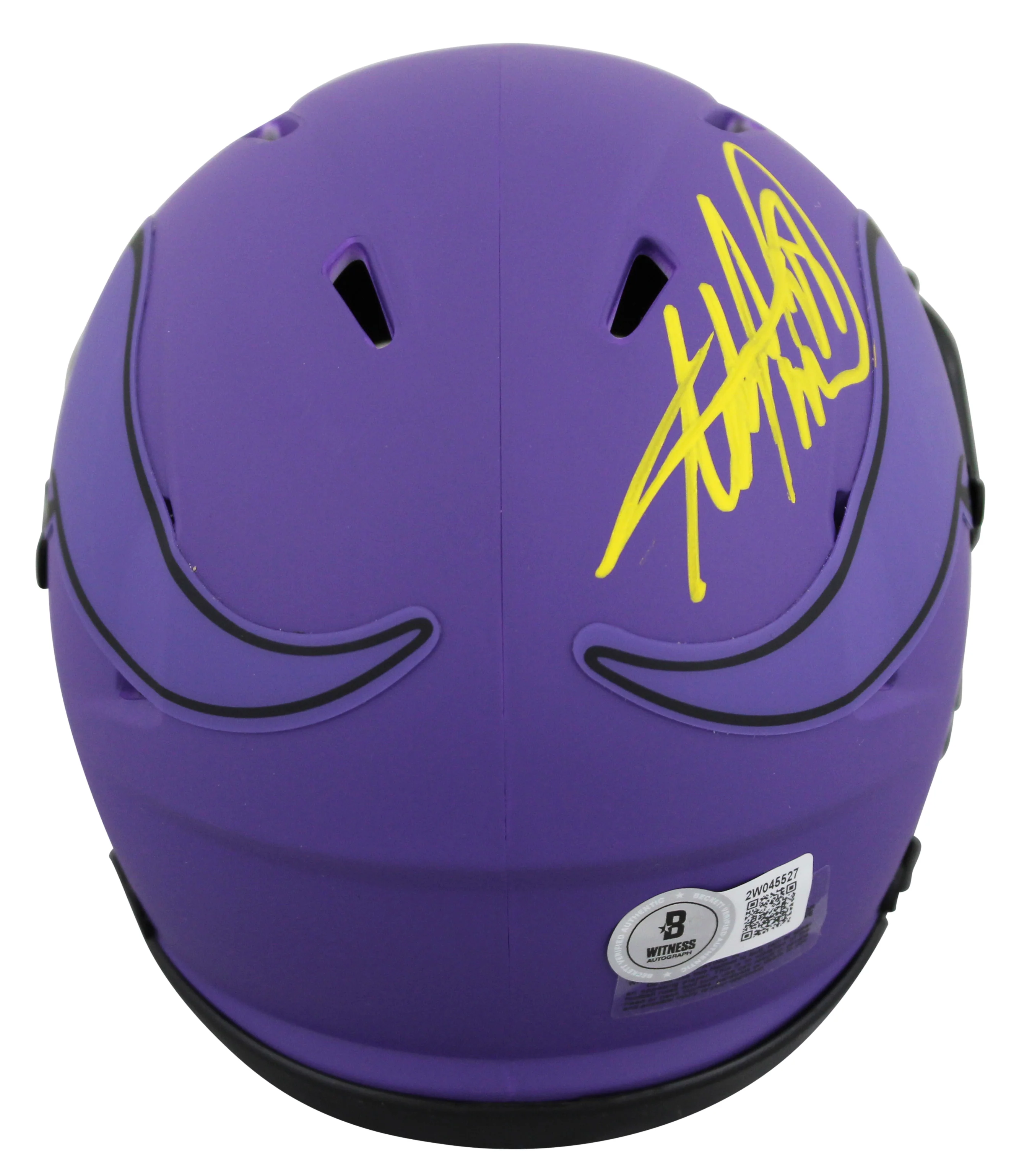 Vikings Adrian Peterson Signed Rave Speed Mini Helmet W/ Case BAS Witnessed - Image 4
