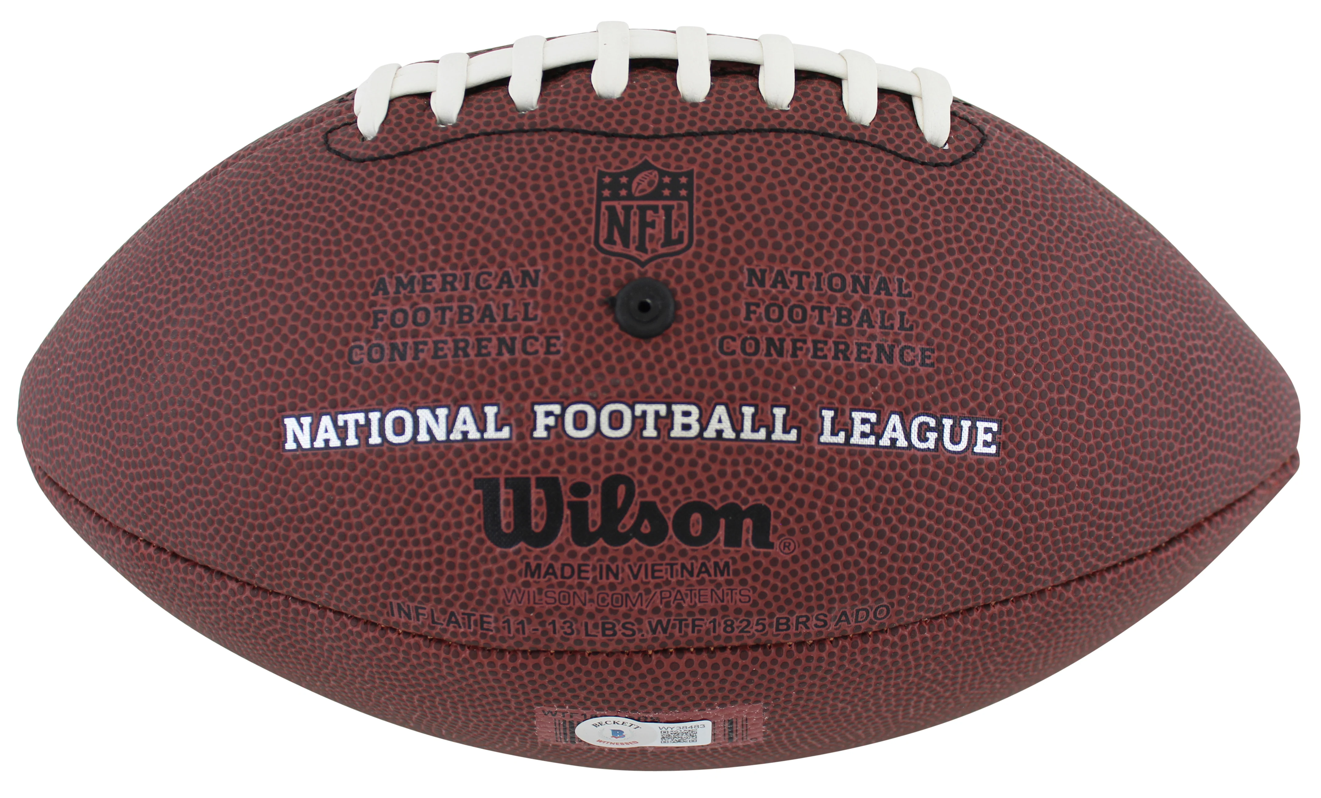 Vikings Adrian Peterson Signed Wilson Duke Replica Football W/ Case BAS Witness - Image 6