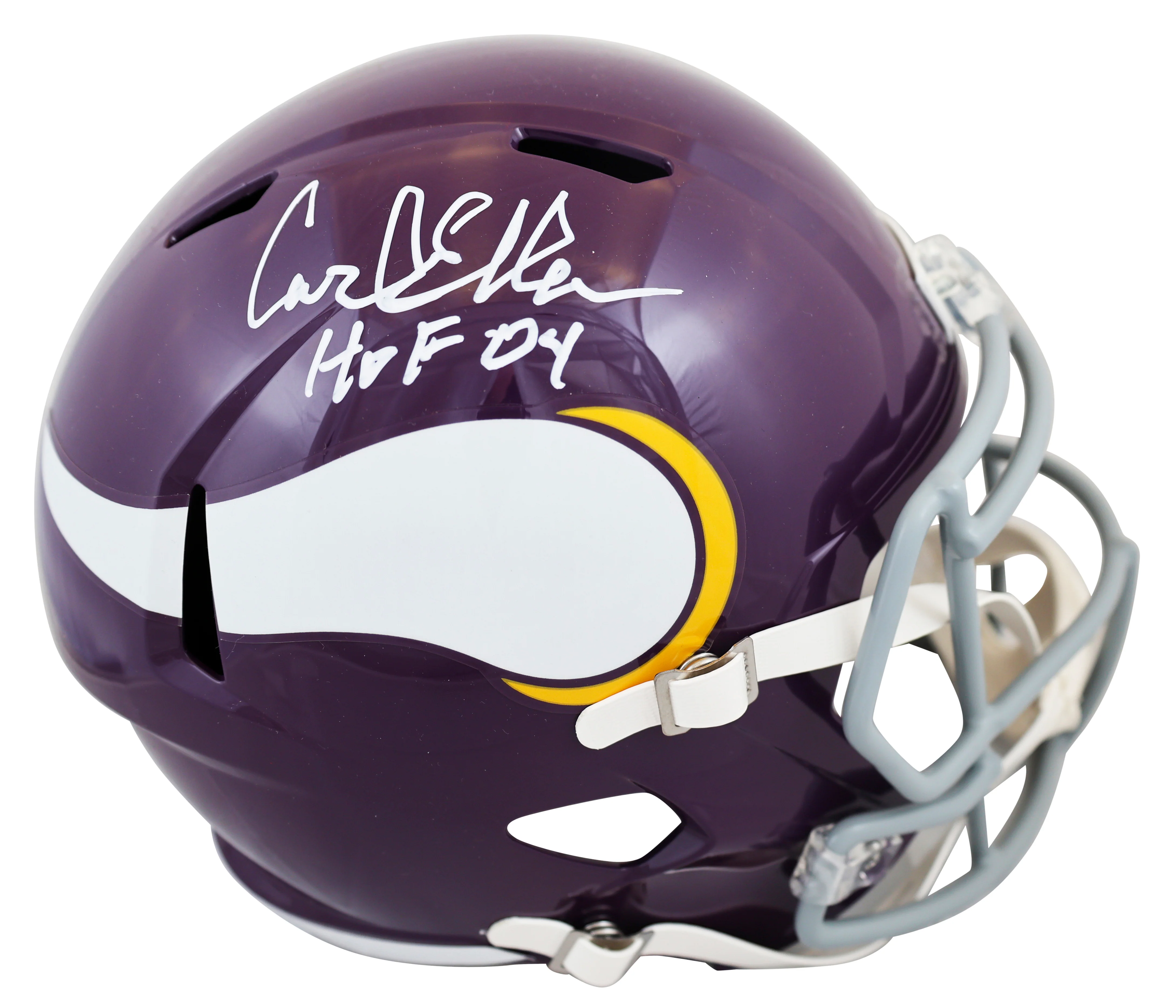 Vikings Carl Eller "HOF 2004" Signed 1961-79 TB Full Size Speed Rep Helmet BAS W - Image 2