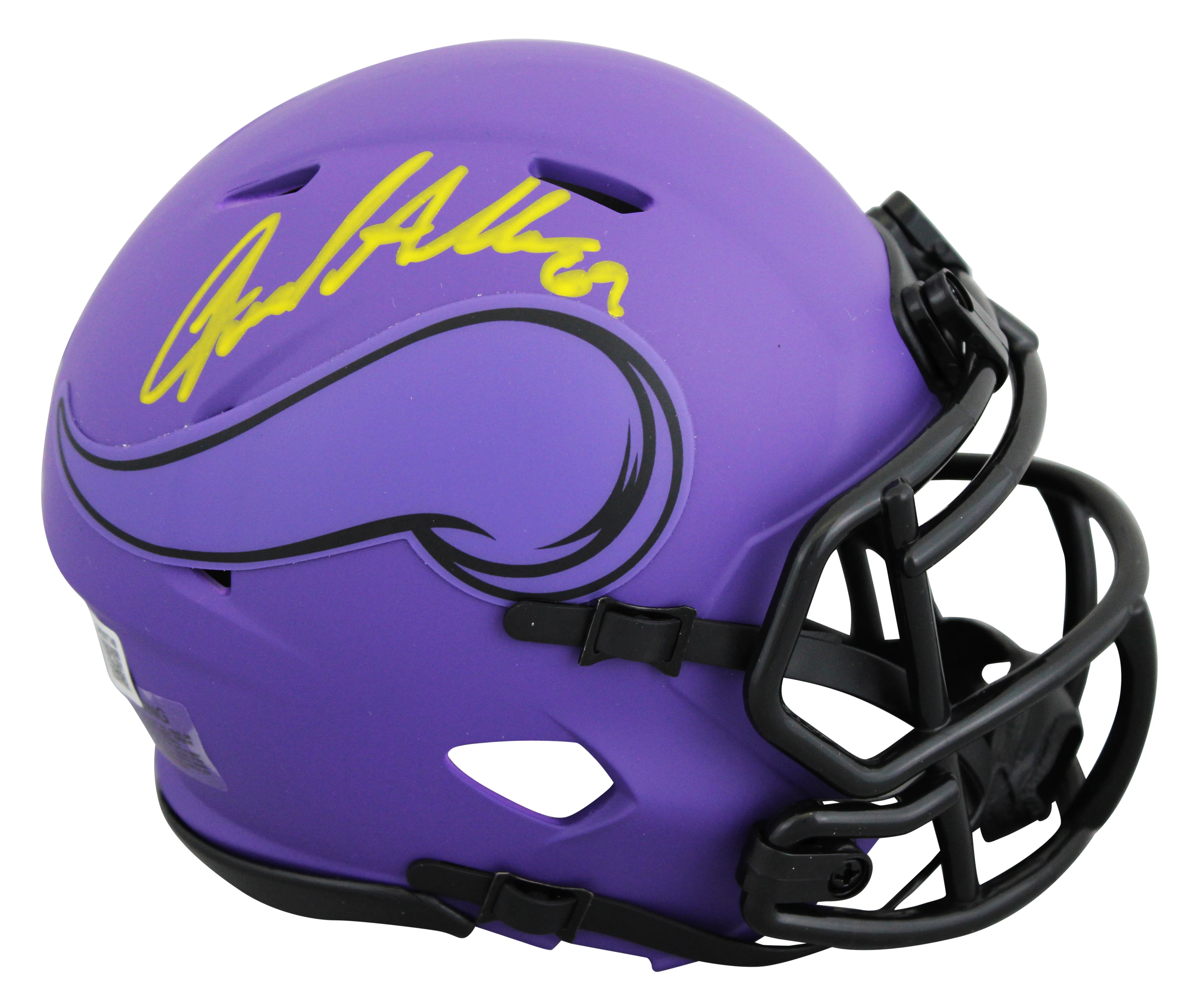 Vikings Jared Allen Authentic Signed Rave Speed Mini Helmet BAS Witnessed - Image 2