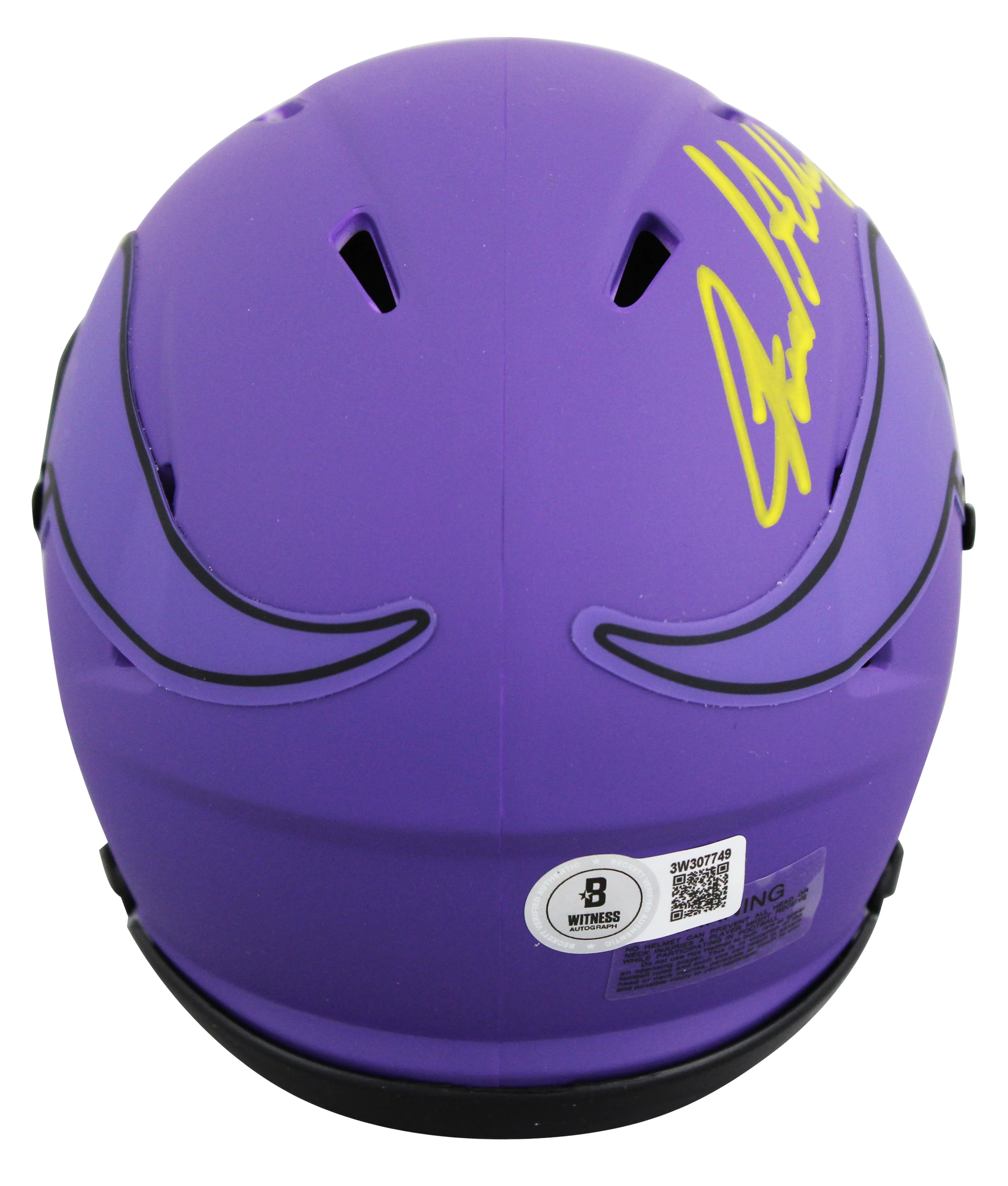 Vikings Jared Allen Authentic Signed Rave Speed Mini Helmet BAS Witnessed - Image 3