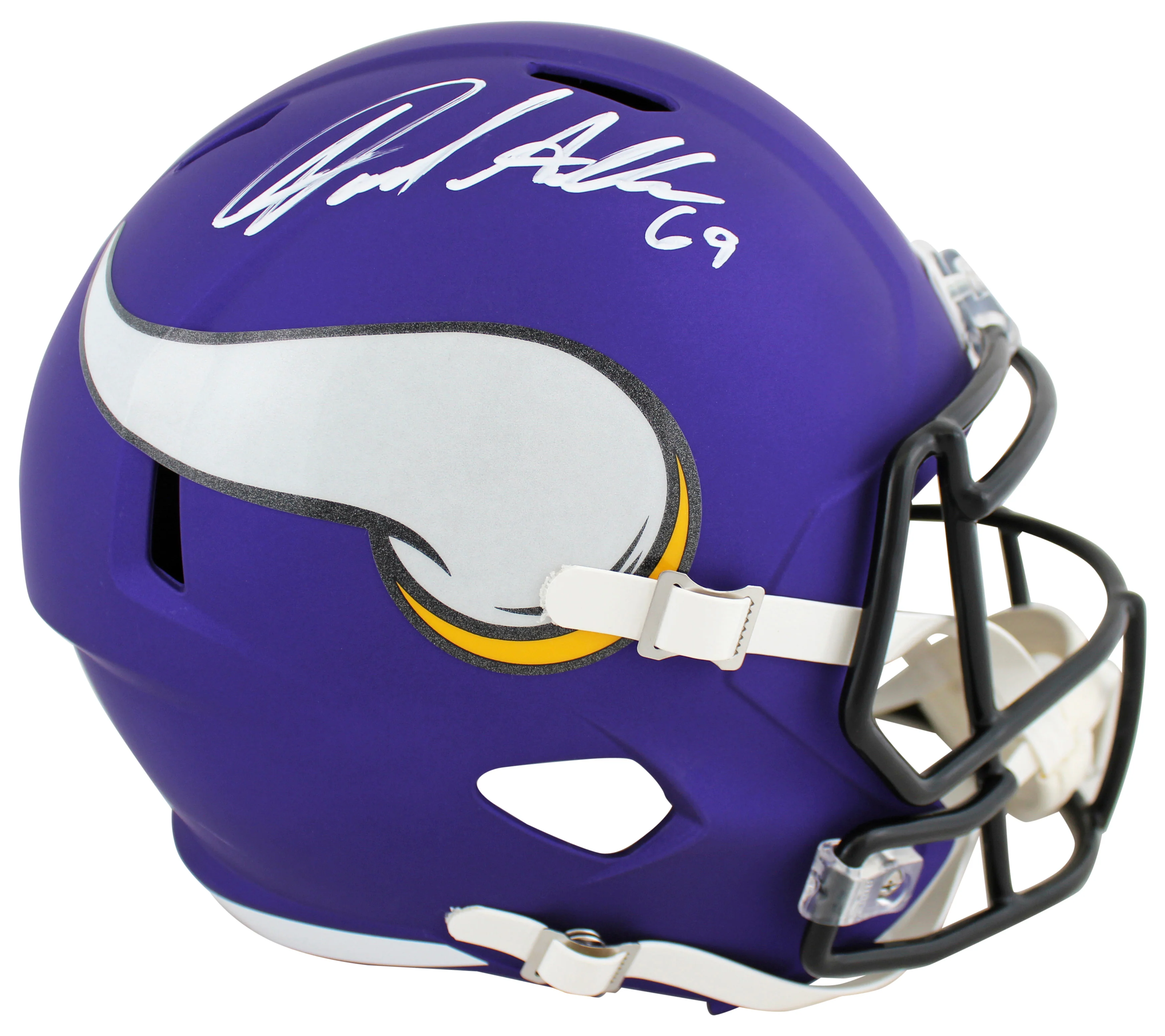 Vikings Jared Allen Signed Full Size Speed Rep Helmet W/ Case BAS Witnessed - Image 3