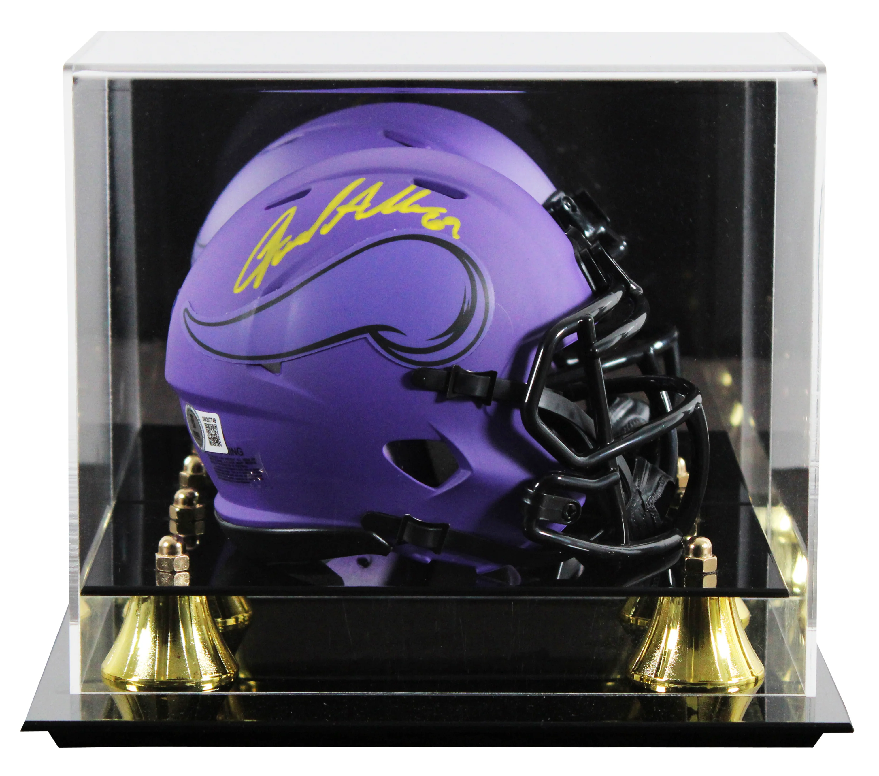 Vikings Jared Allen Signed Rave Speed Mini Helmet W/ Case BAS Witnessed - Image 2