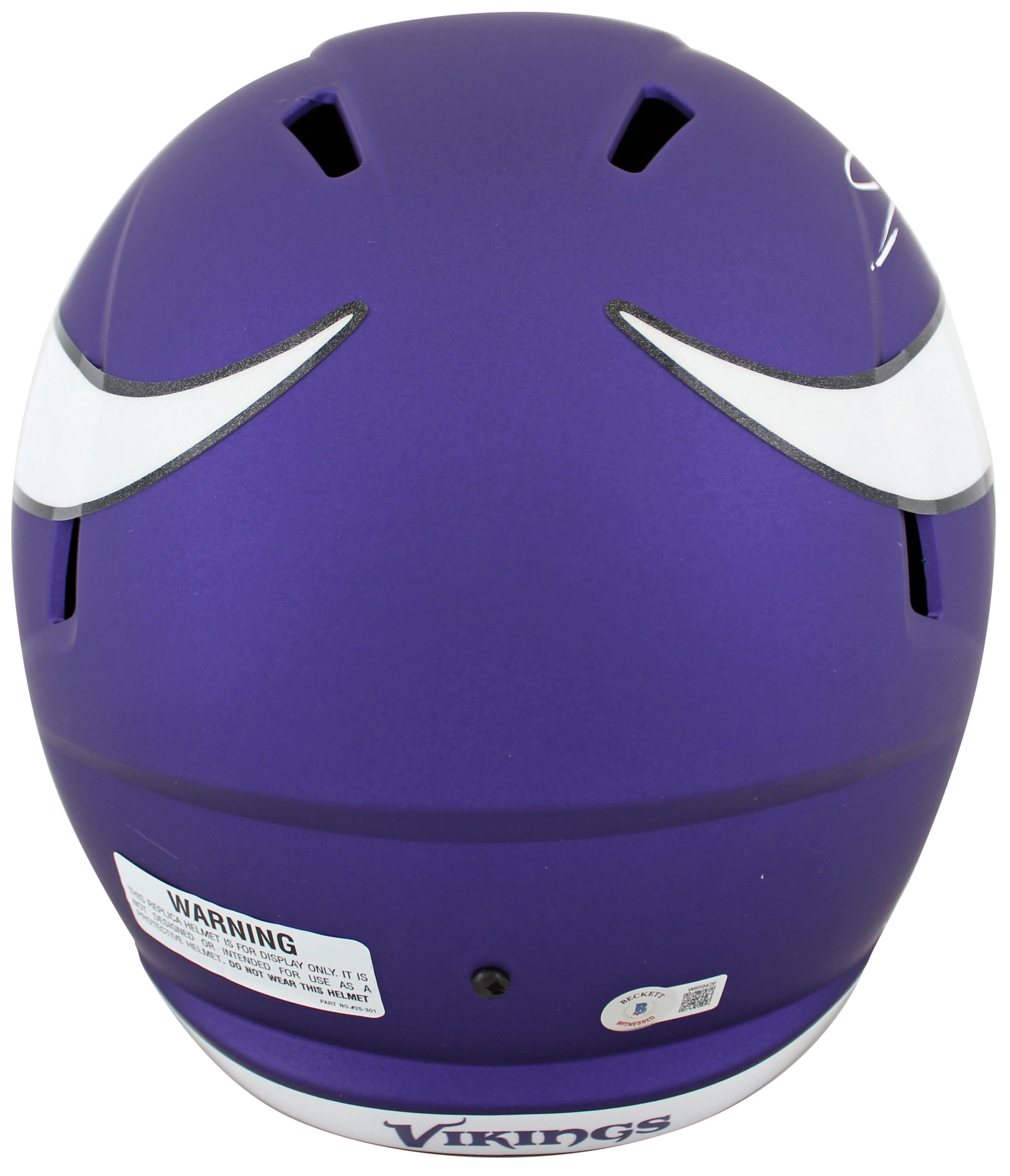Vikings Jordan Addison Signed Full Size Speed Rep Helmet w/ Case BAS Wit - Image 4