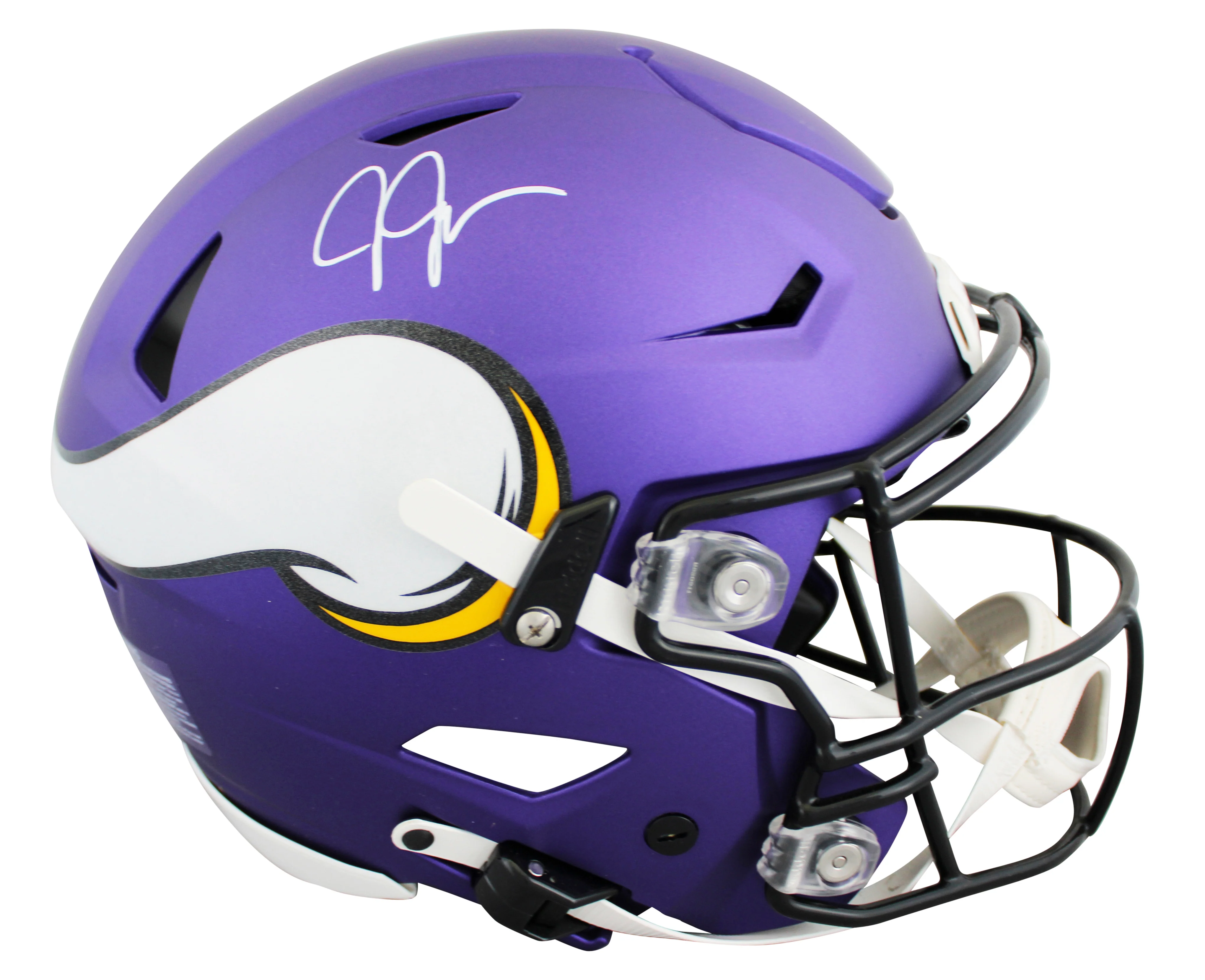 Vikings Justin Jefferson Authentic Signed Speed Flex Full Size Helmet BAS Wit - Image 2