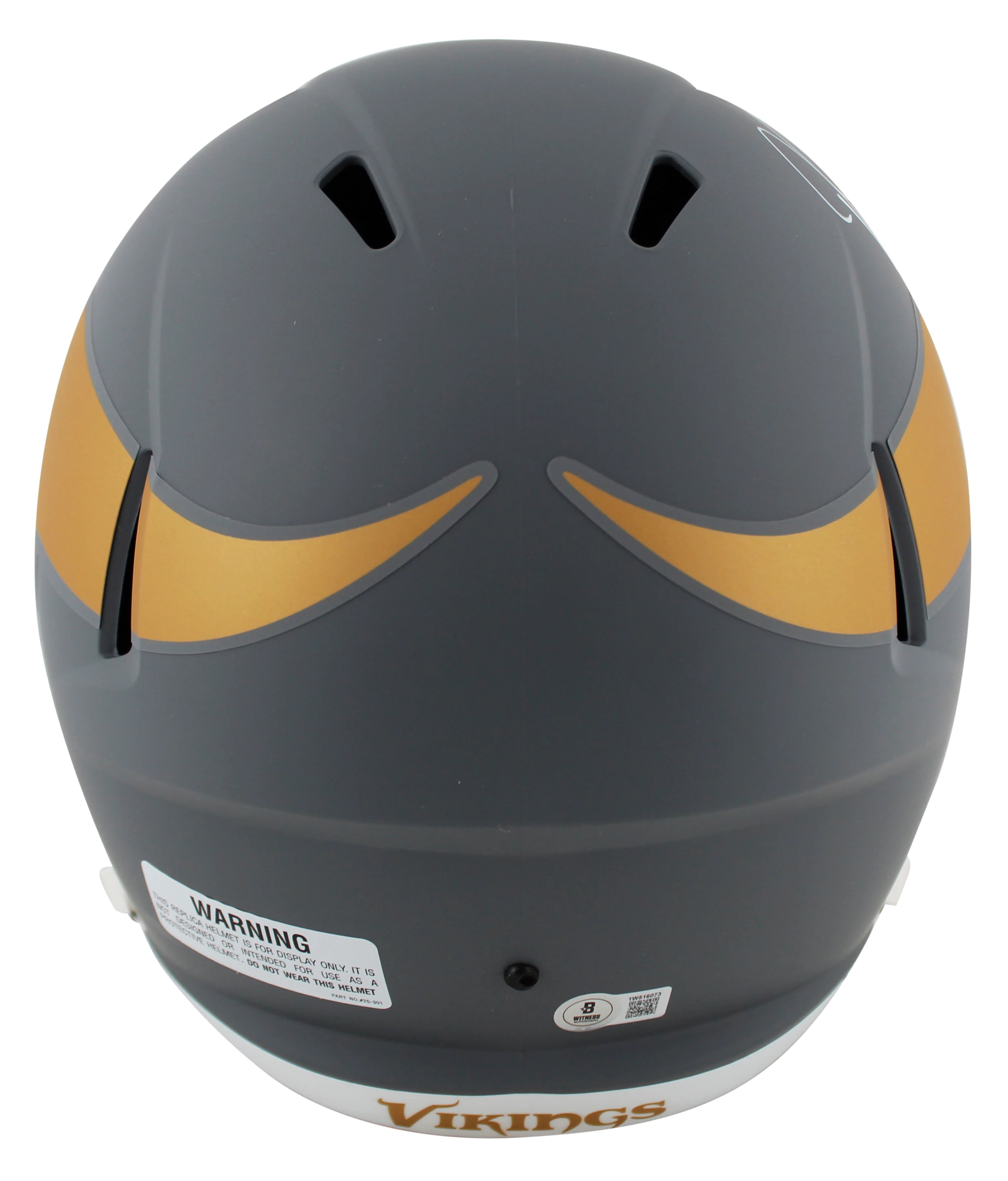 Vikings Justin Jefferson Signed Slate Full Size Speed Rep Helmet W/ Case BAS Wit - Image 4