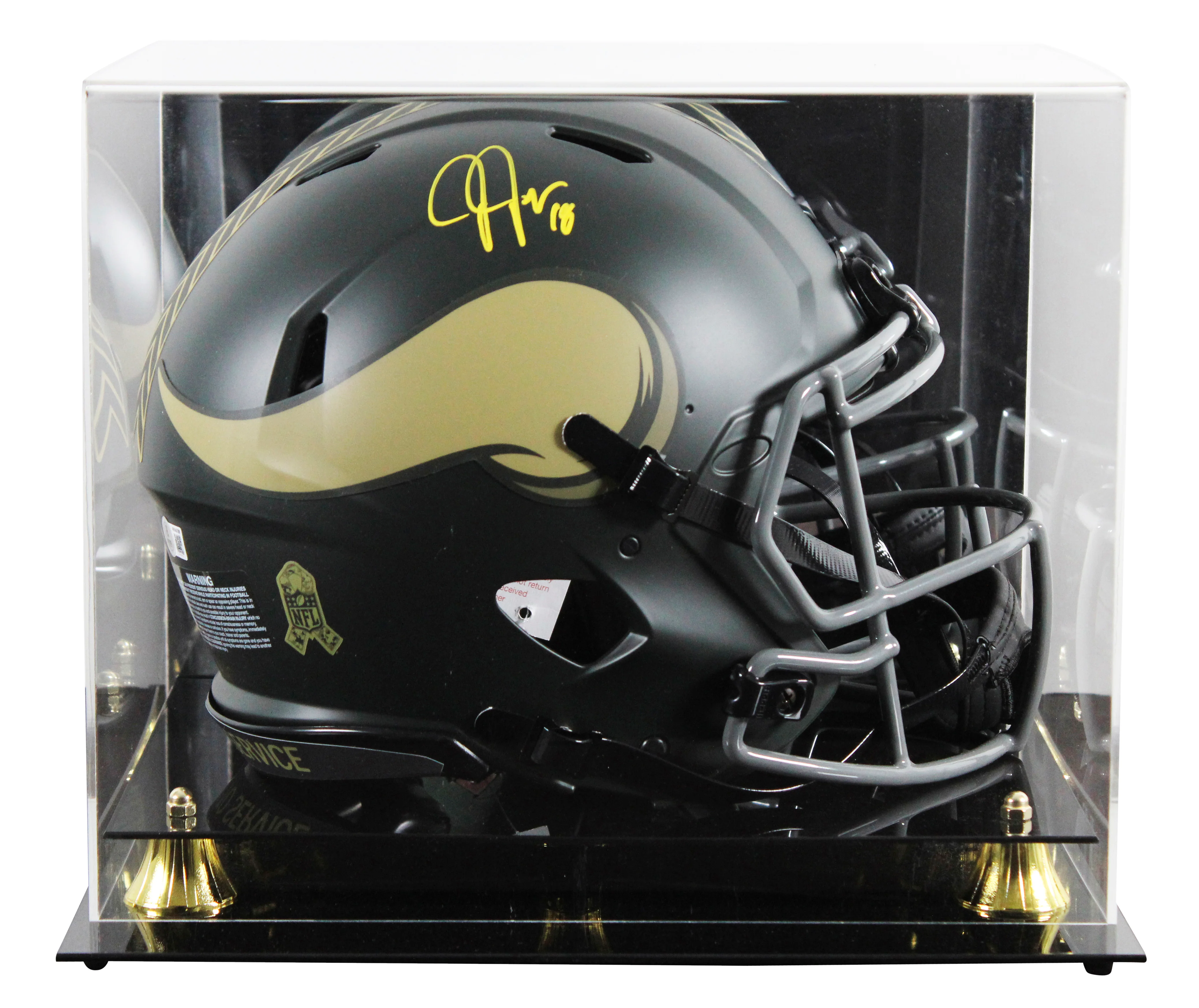 Vikings Justin Jefferson Signed STS IV F/S Speed Proline Helmet W/ Case BAS Wit - Image 2