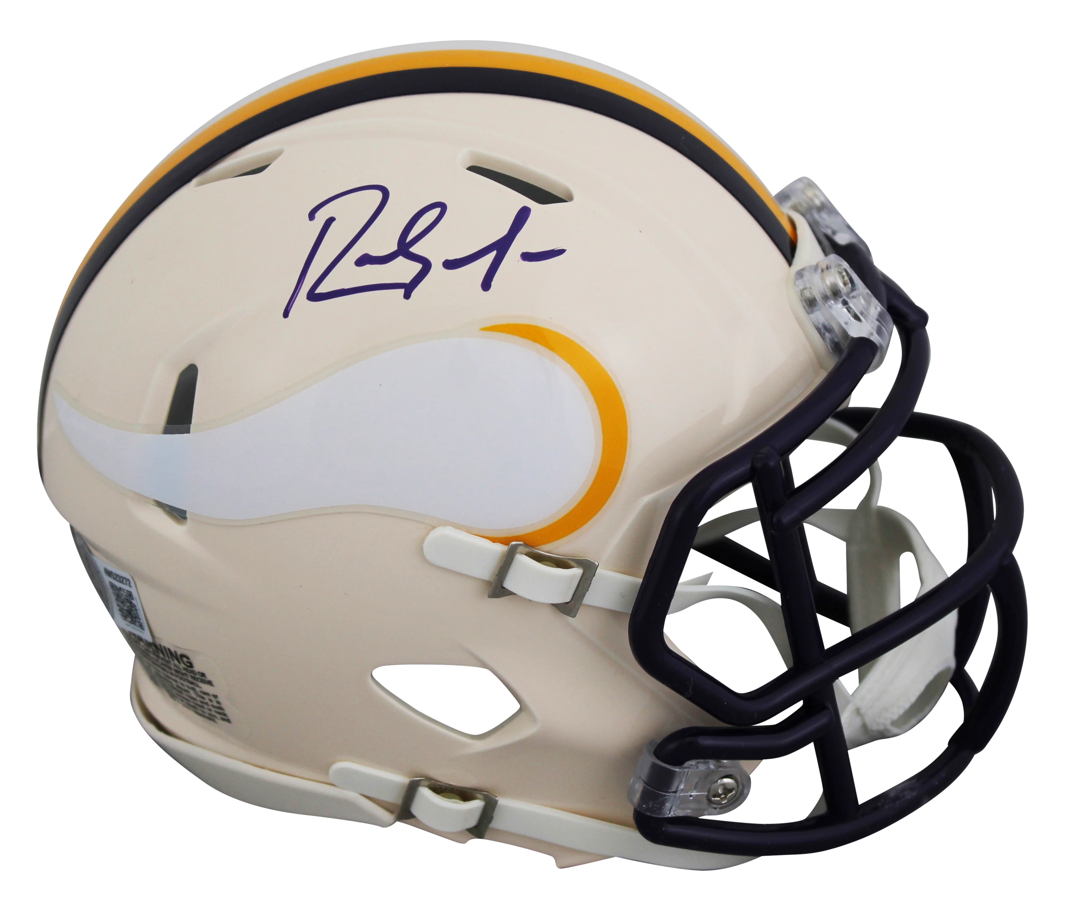 Vikings Randy Moss Authentic Signed Retro Mini Helmet W/ Case BAS Witnessed - Image 3