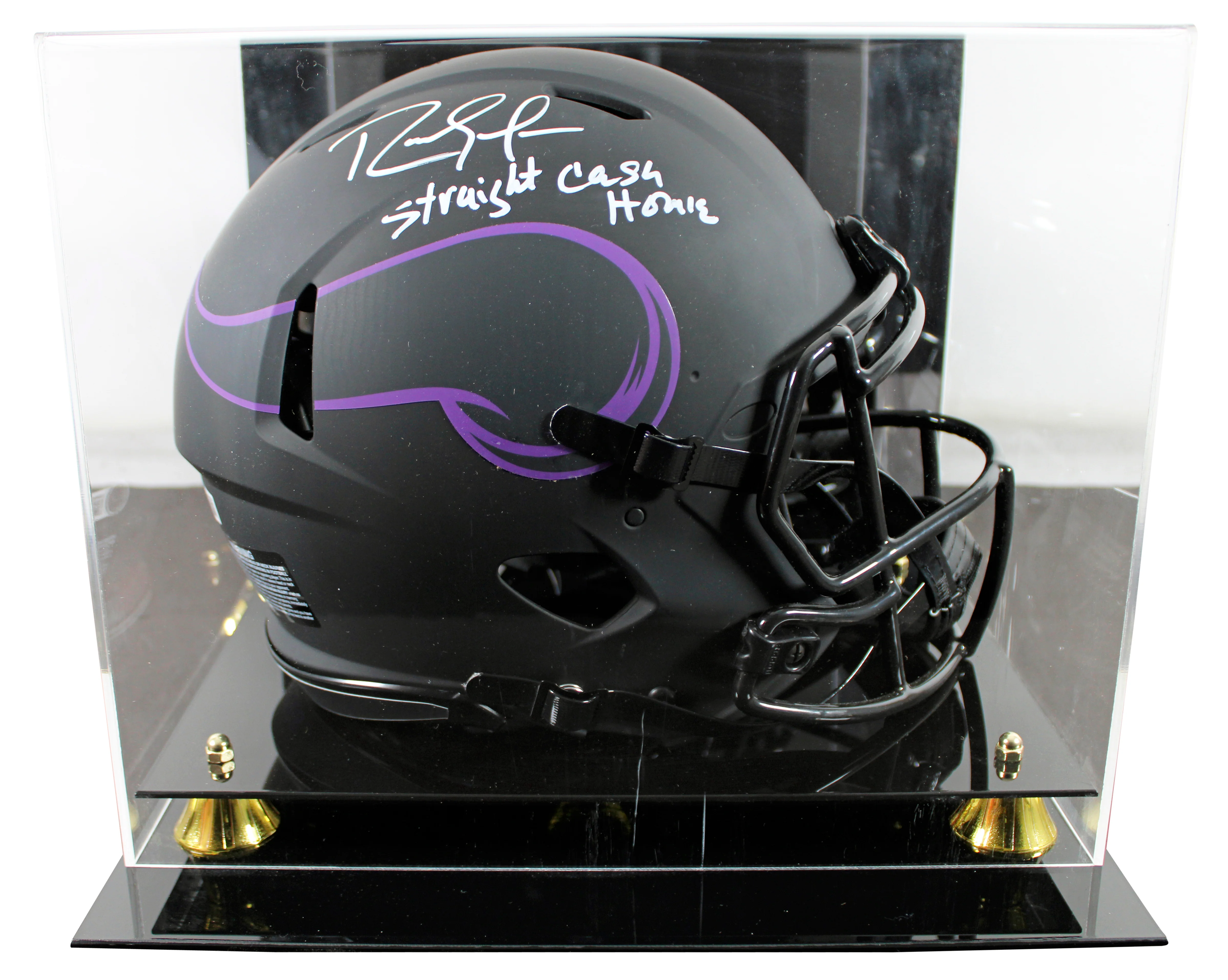 Vikings Randy Moss "SCH" Signed Eclipse F/S Speed Proline Helmet W/ Case BAS Wit - Image 2