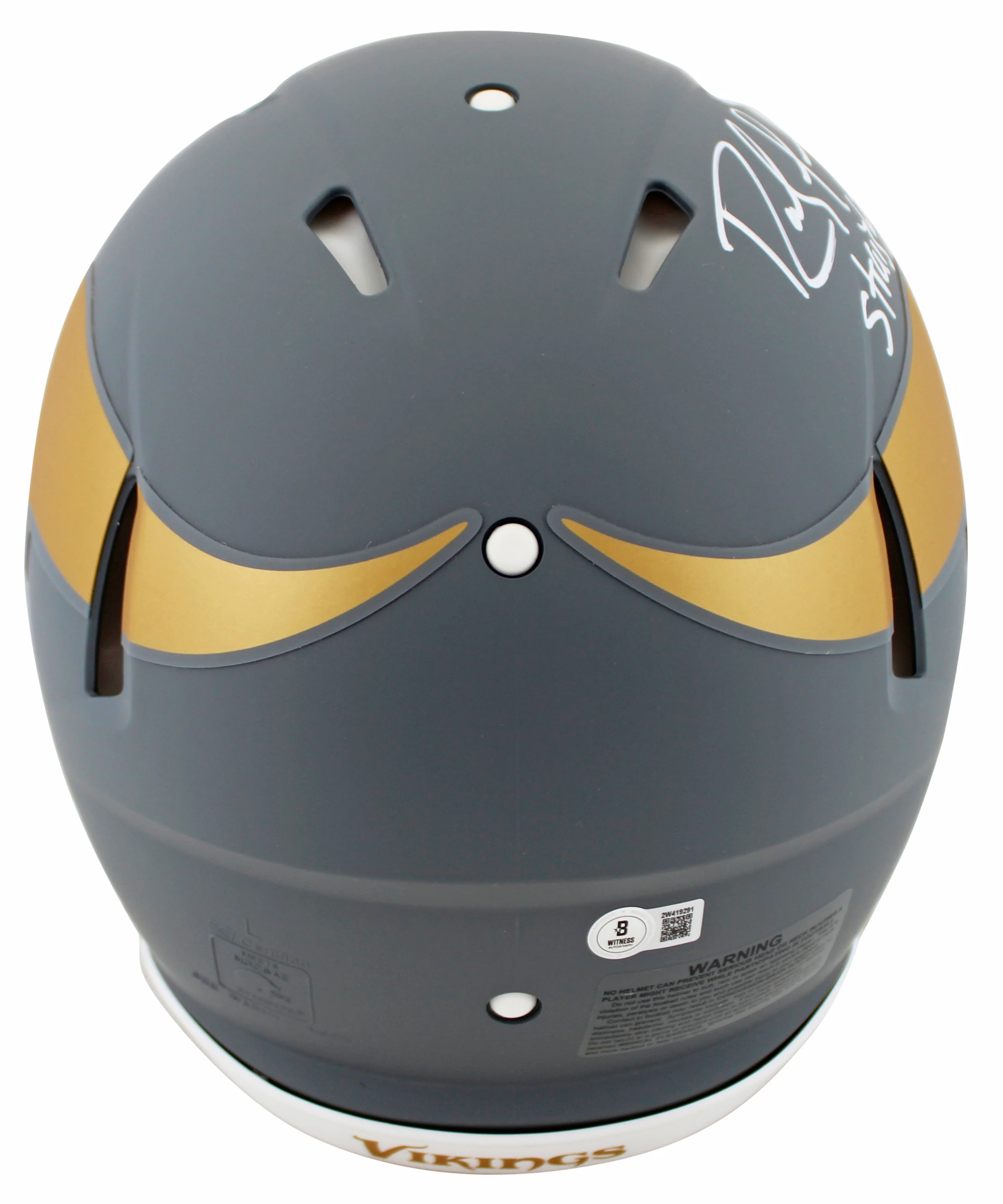 Vikings Randy Moss "SCH" Signed Slate F/S Speed Proline Helmet W/ Case BAS Wit - Image 4