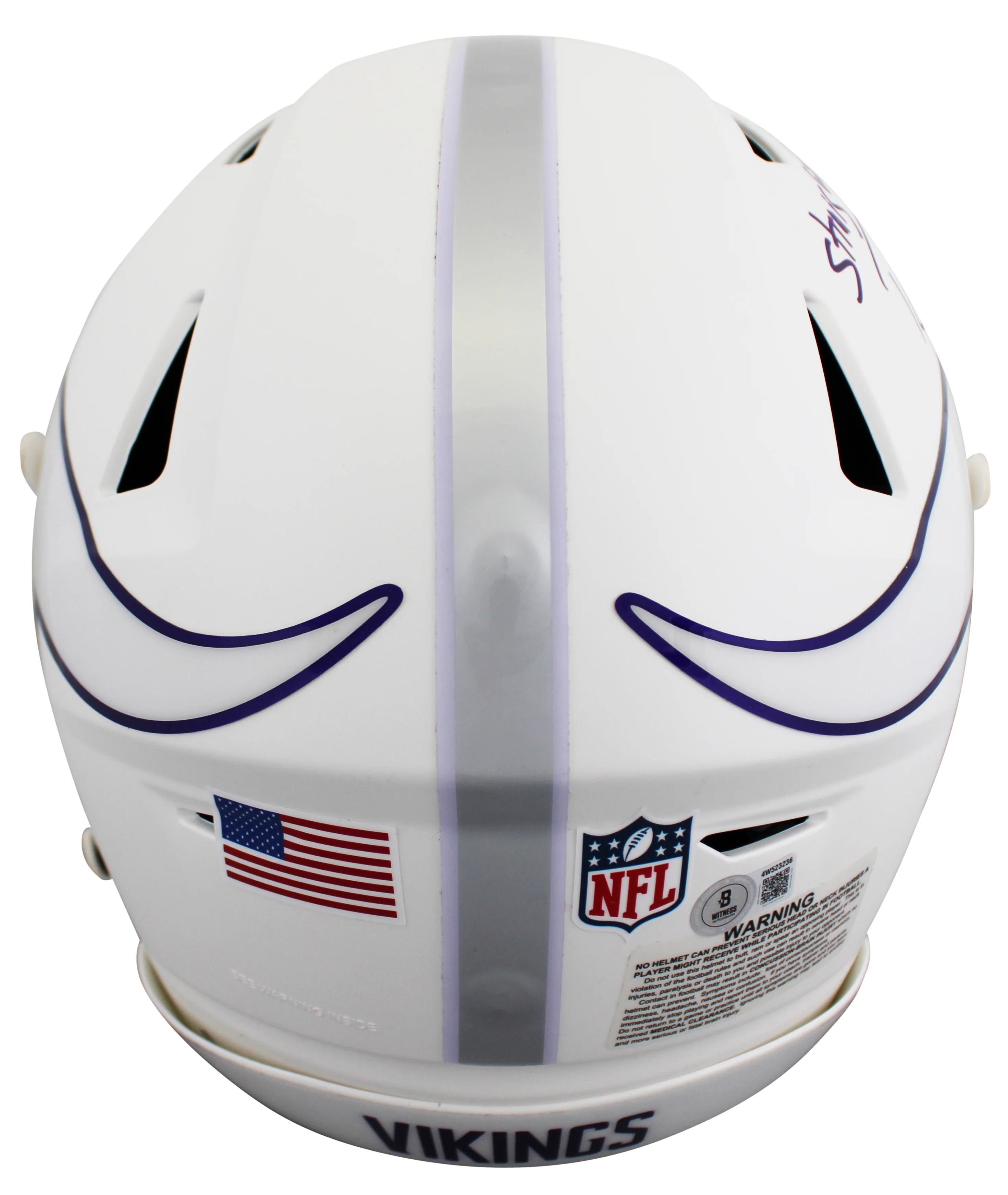 Vikings Randy Moss Signed 2024 On-Field Alt Speed Flex Full Size Helmet BAS Wit - Image 4