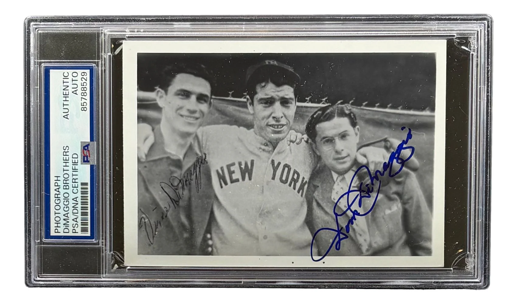 Vince Dom Joe DiMaggio Signed 4x6 Photo PSA/DNA 85788529 - Image 2