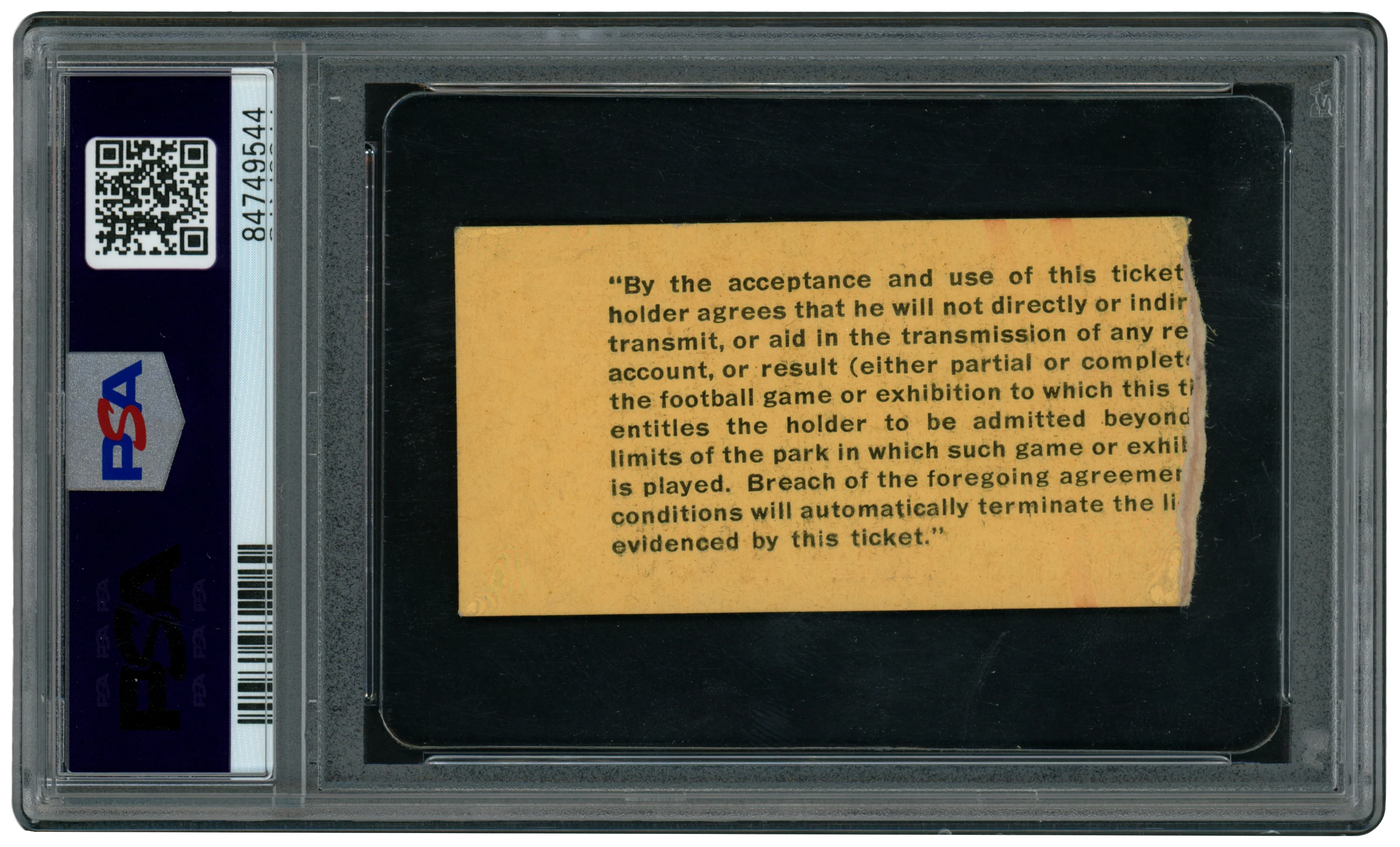 Vince Lombardi Autographed 9/26/1965 Green Bay Packers vs. Baltimore Colts Ticket Stub PSA 8 Auto Grade Mint 9 PSA/DNA #84749544 - Image 2