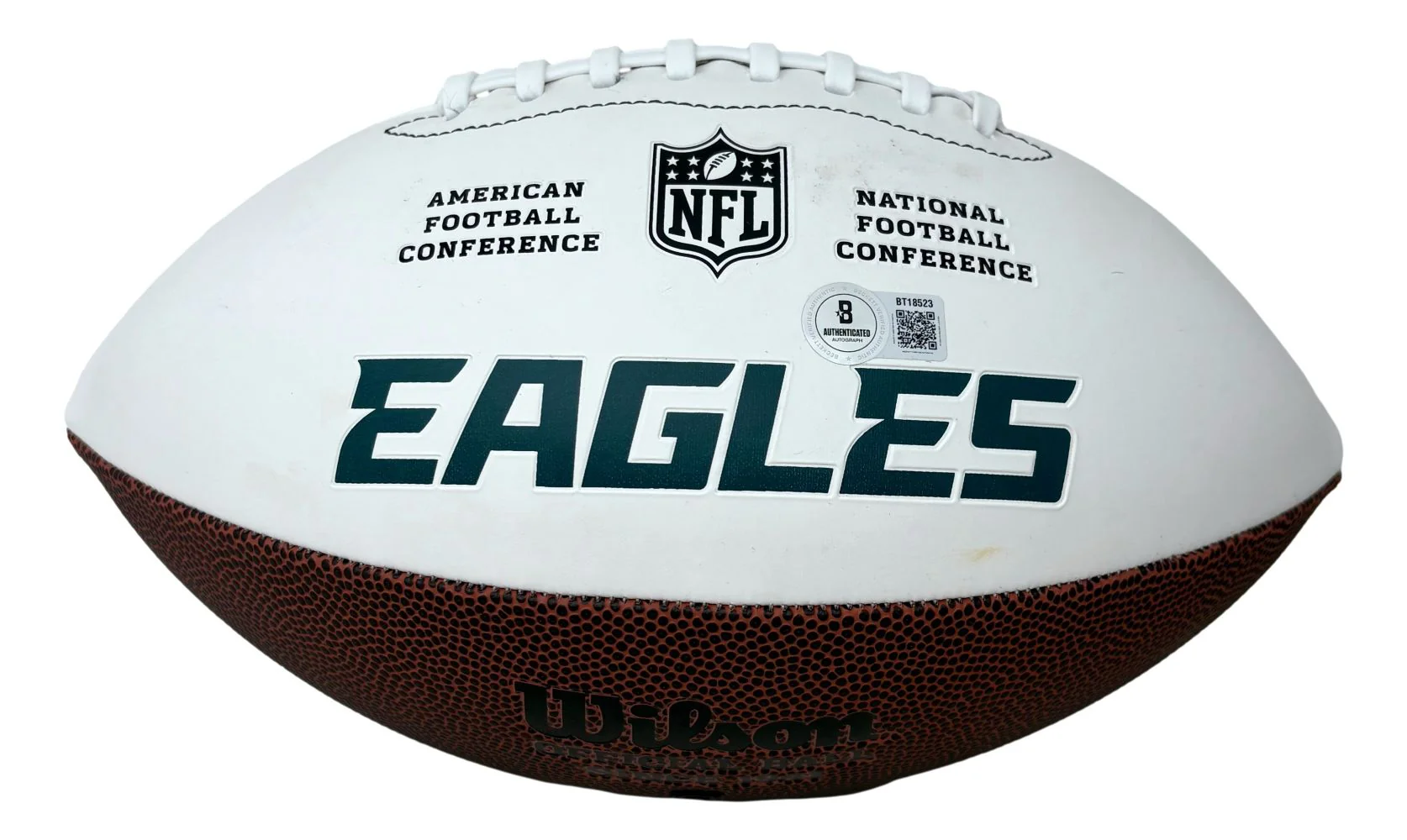 Vince Papale Signed Philadelphia Eagles Logo Football Invincible Inscribed BAS - Image 2