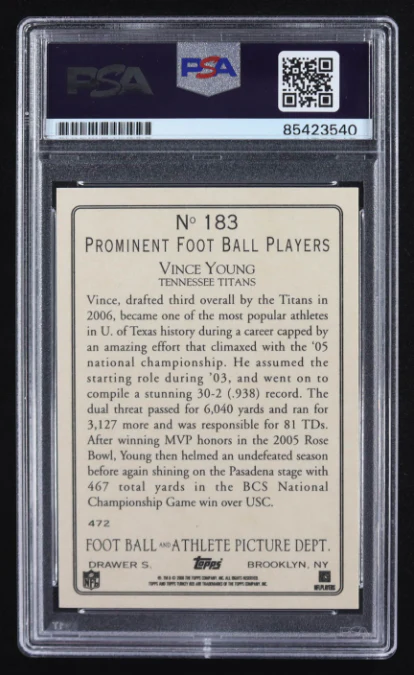 Vince Young Signed 2006 Topps Turkey Red #183 RC PSA/DNA Certified Auto - Image 2