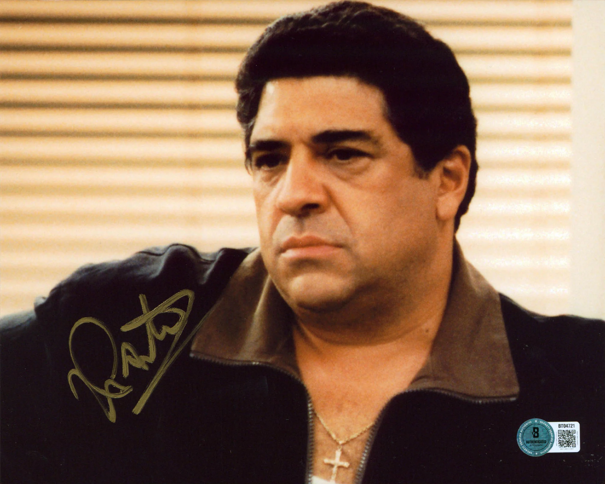 Vincent Pastore The Sopranos Authentic Signed 8x10 Horizontal Photo BAS 10