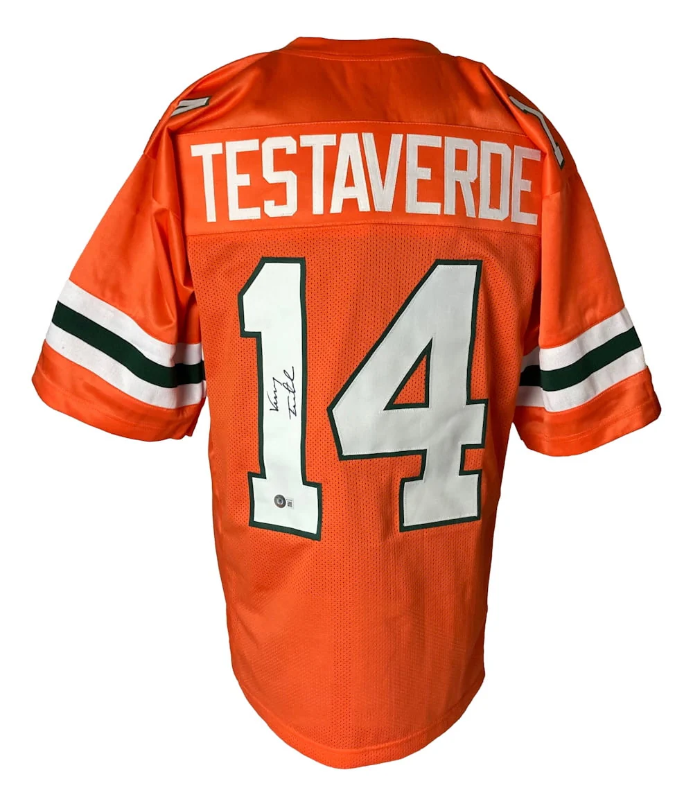 Vinny Testaverde Miami Signed College Football Jersey BAS ITP - Image 5
