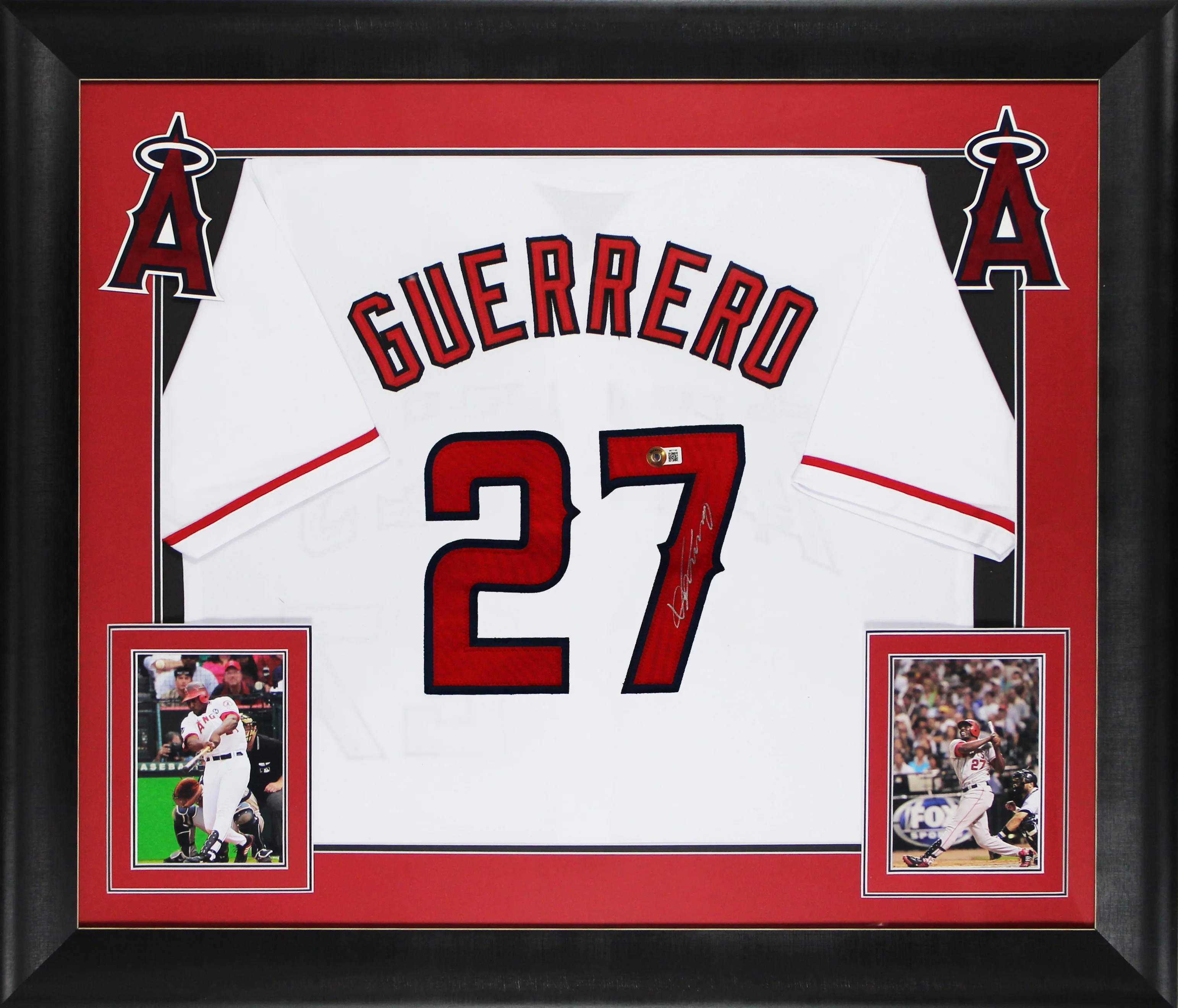 Vladimir Guerrero Authentic Signed White Pro Style Framed Jersey BAS Witnessed - Image 2