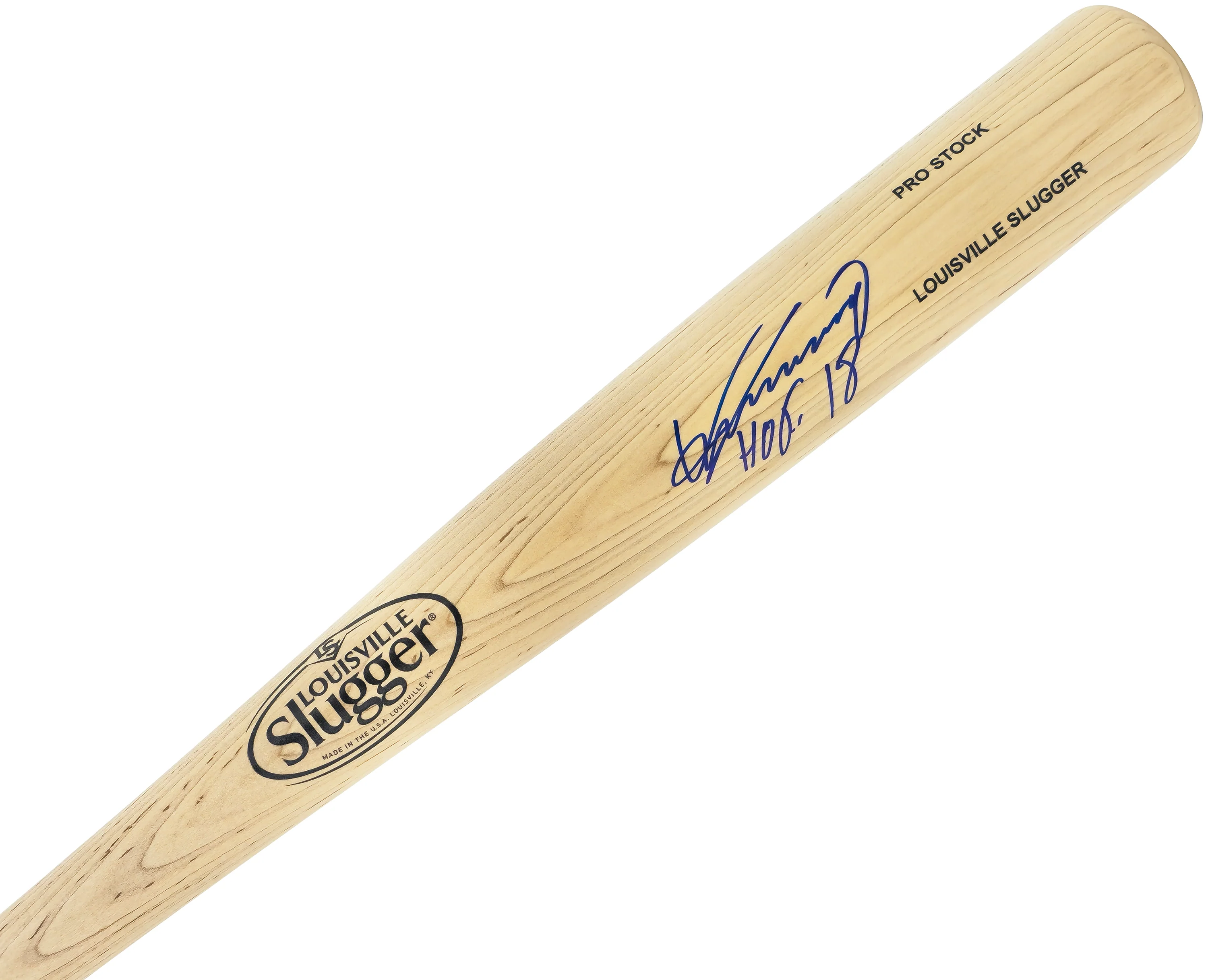 Vladimir Guerrero Sr. Autographed Blonde Louisville Slugger Baseball Bat Anaheim Angels "HOF 18" Beckett BAS Witness Stock #229986 - Image 2