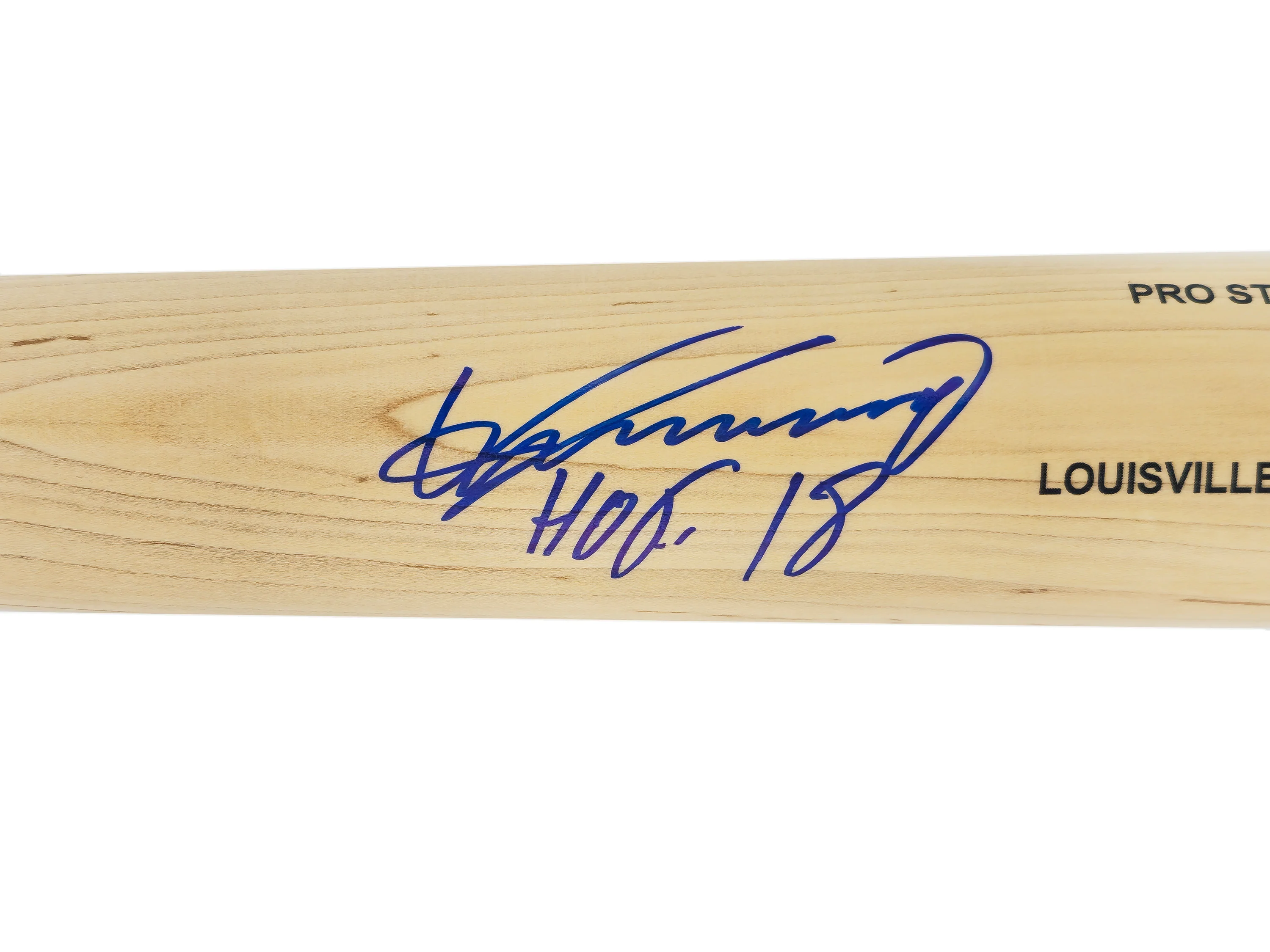 Vladimir Guerrero Sr. Autographed Blonde Louisville Slugger Baseball Bat Anaheim Angels "HOF 18" Beckett BAS Witness Stock #229986 - Image 4