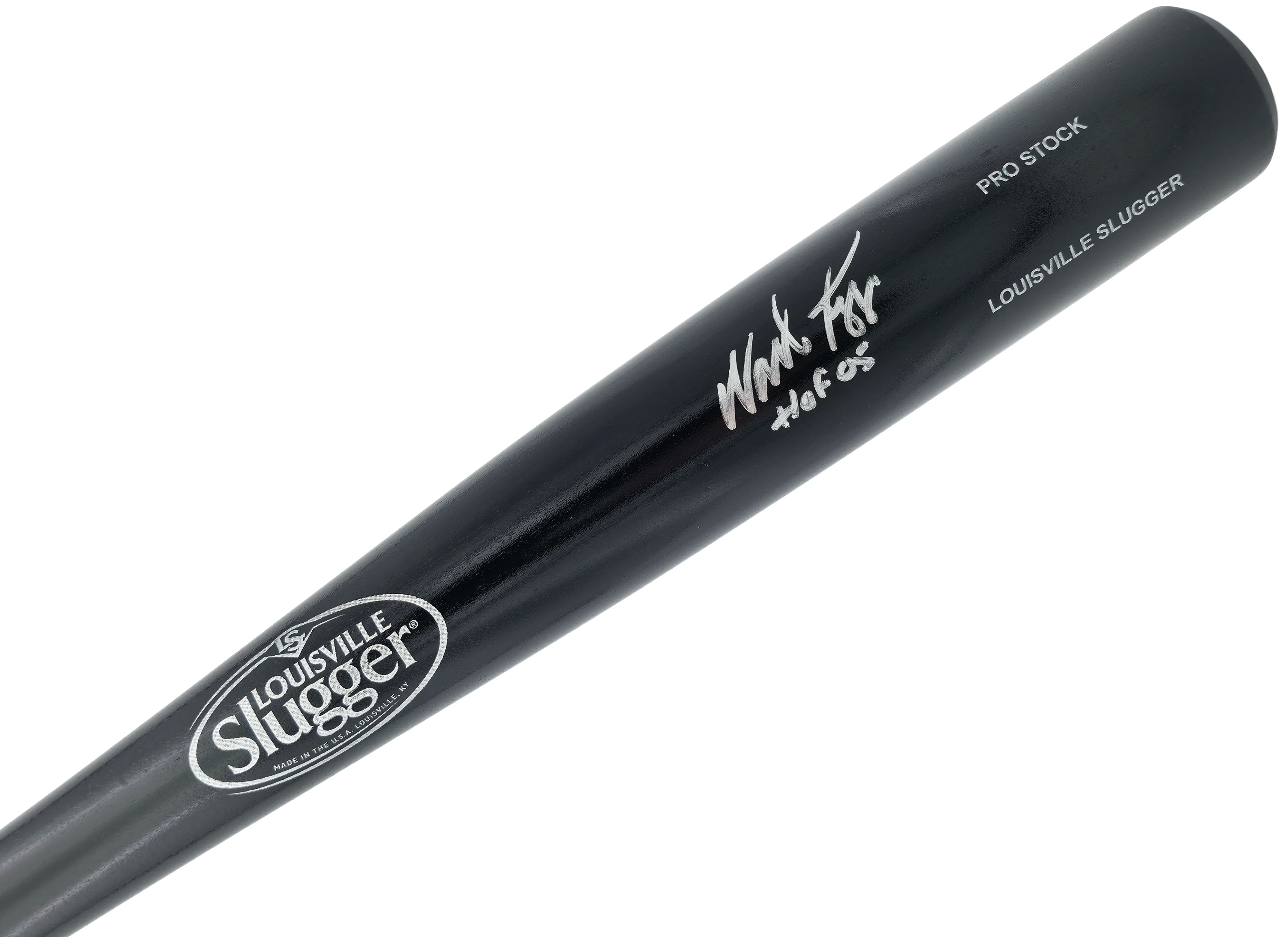 Wade Boggs Autographed Black Louisville Slugger Pro Stock Baseball Bat Boston Red Sox "HOF 05" Beckett BAS Witness Stock #253583 - Image 2