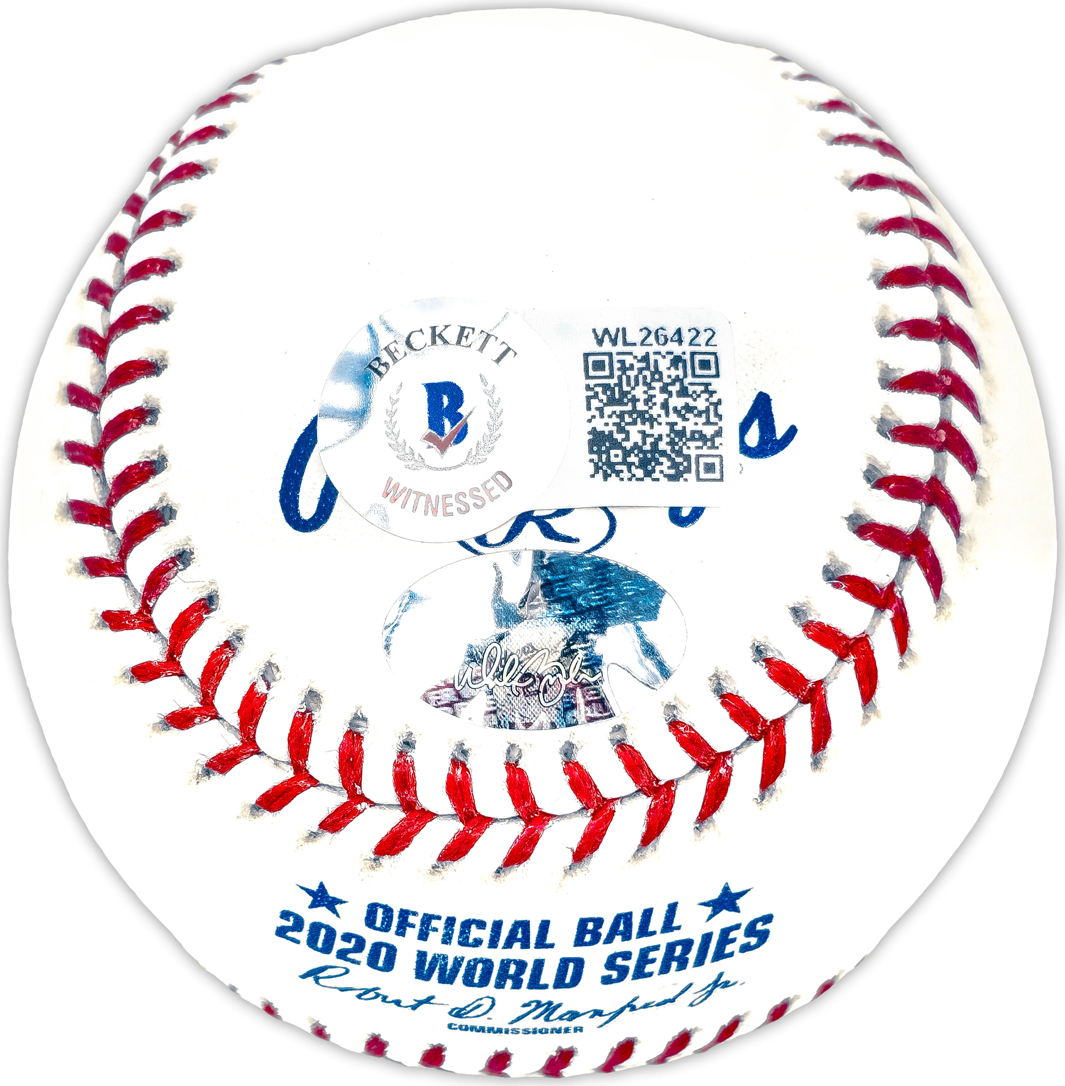 Walker Buehler Autographed Official 2020 World Series MLB Baseball Los Angeles Dodgers "2020 WS Champs" Beckett BAS QR Stock #203868 - Image 3