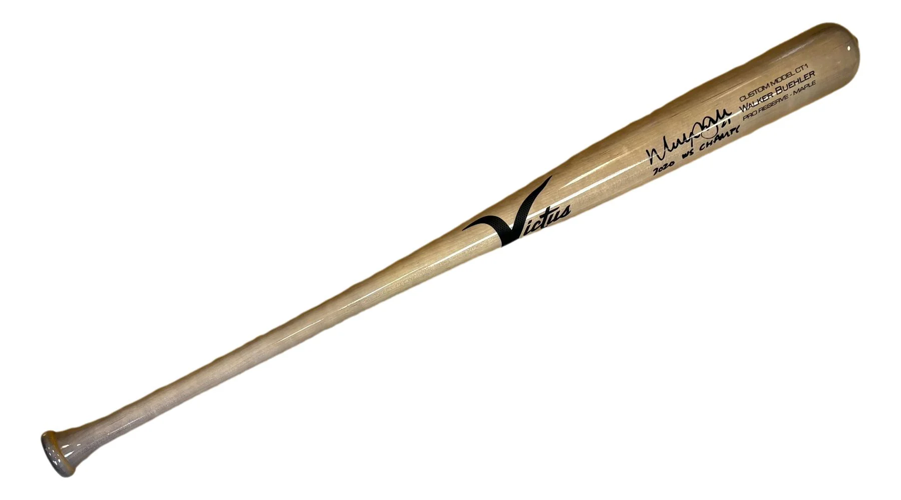 Walker Buehler Dodgers Signed Victus CT1 Player Model Bat 2020 WS Champs BAS