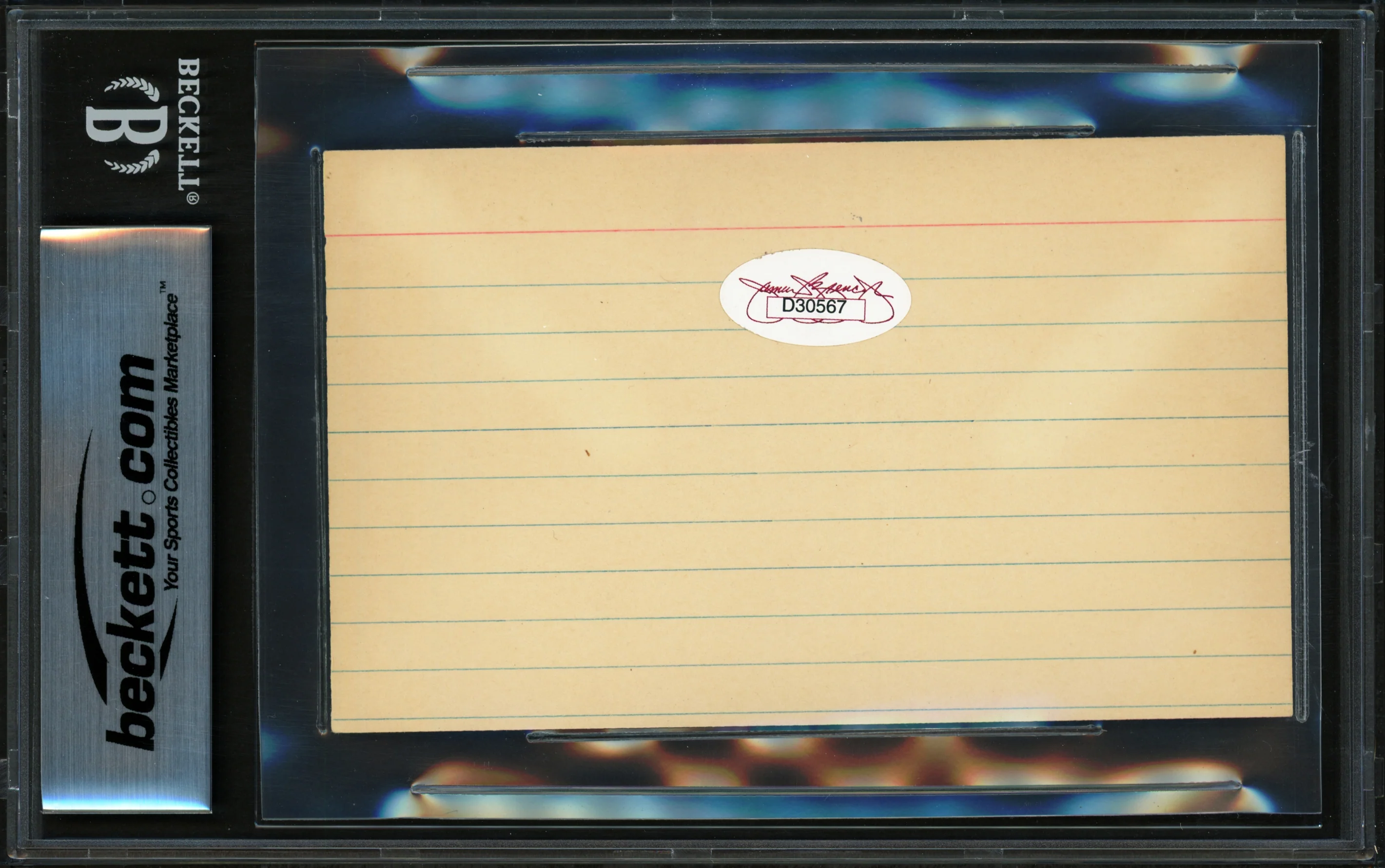 Wally Pipp Autographed 3x5 Index Card New York Yankees Auto Grade Gem Mint 10 Beckett BAS #17856668 - Image 2