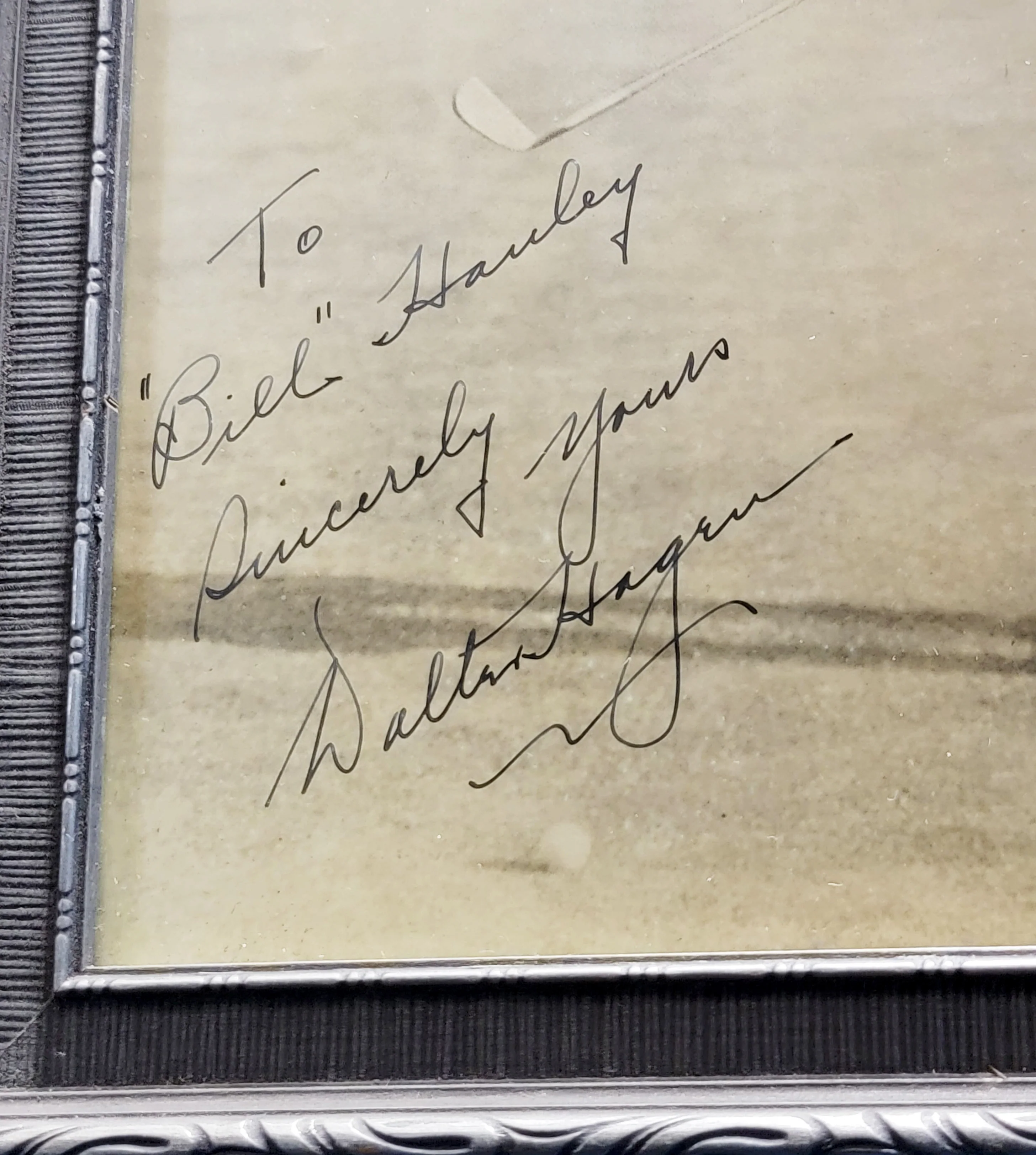 Walter Hagen Autographed Framed 10x13 Photo "To Bill, Sincerely Yours" Beckett BAS #AB72804 - Image 2
