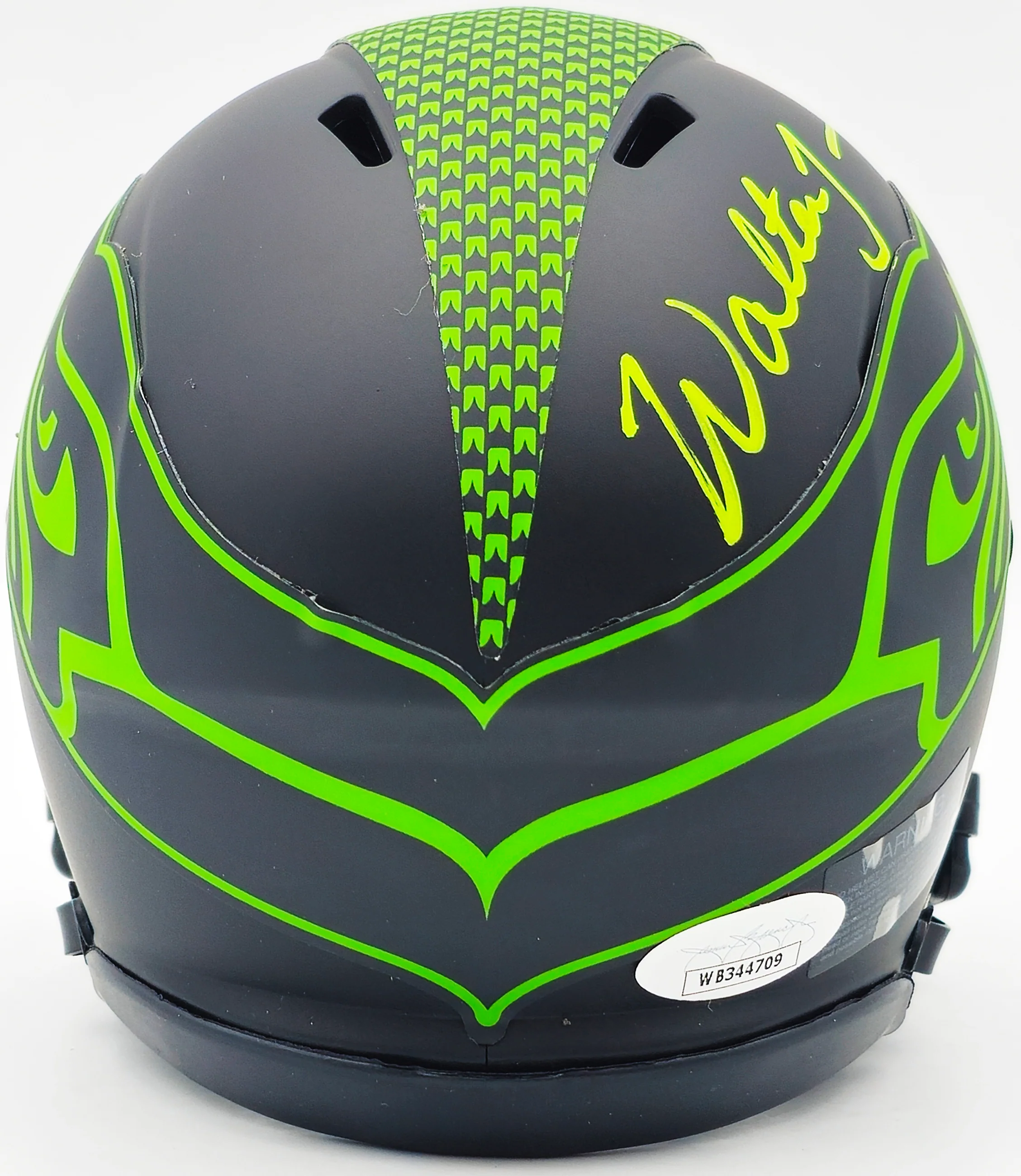 Walter Jones Autographed Seattle Seahawks Eclipse Black Speed Mini Helmet JSA Stock #234547 - Image 4
