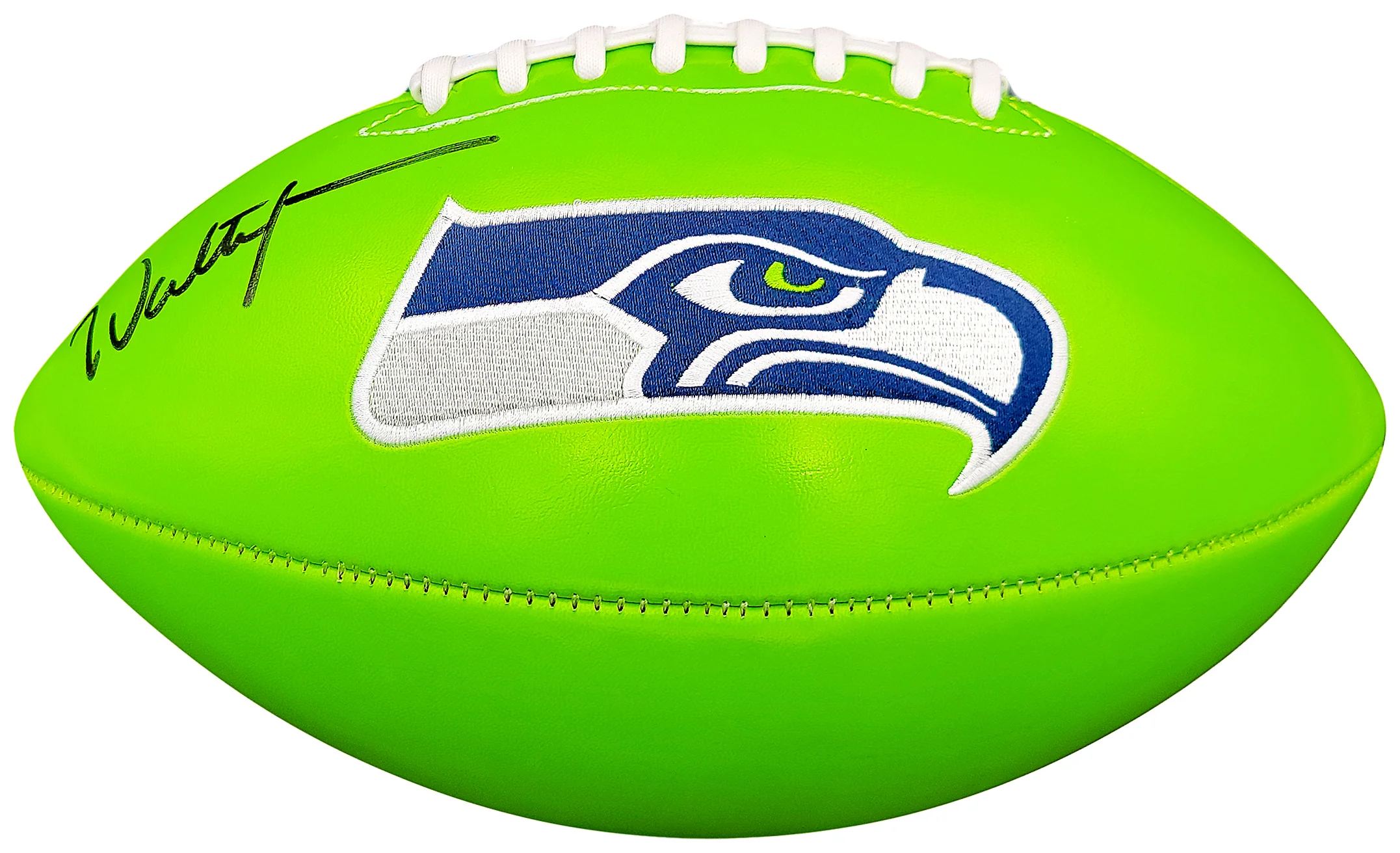 Walter Jones Autographed Seattle Seahawks Green Logo Football MCS Holo Stock #203088 - Image 2