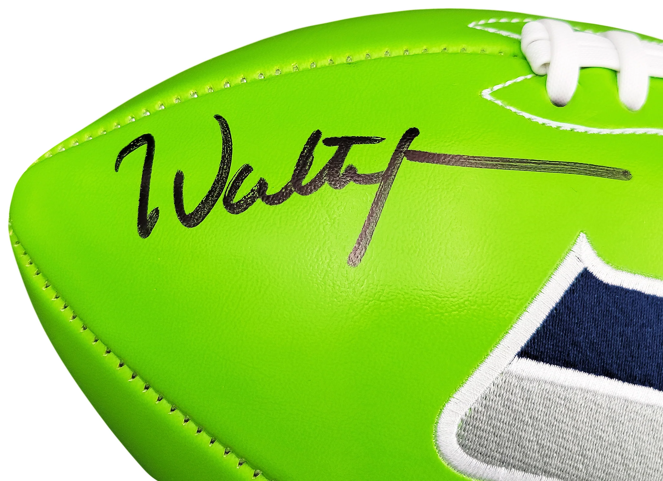 Walter Jones Autographed Seattle Seahawks Green Logo Football MCS Holo Stock #203088 - Image 3